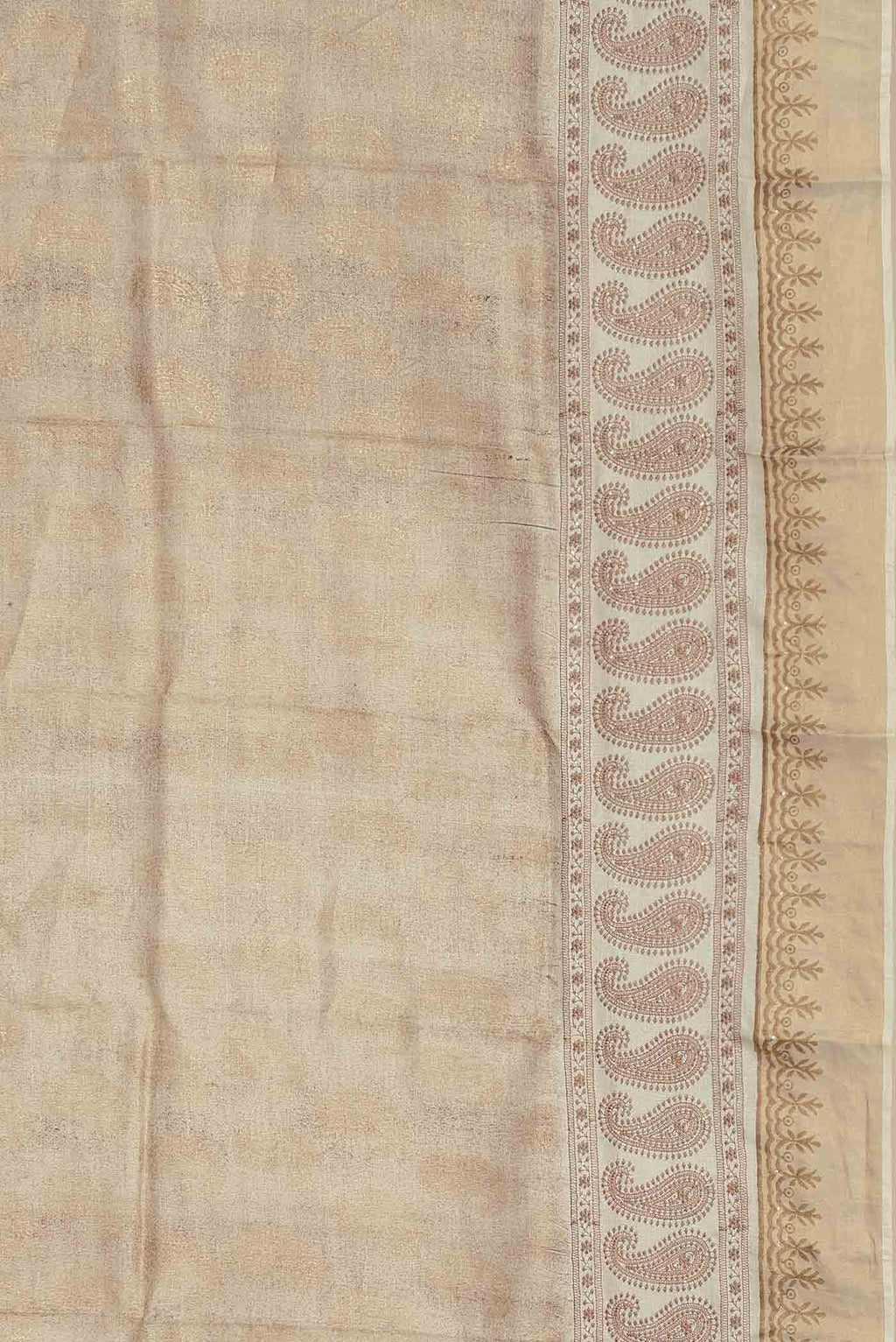 Cream Bhagalpuri Tussar Silk Saree