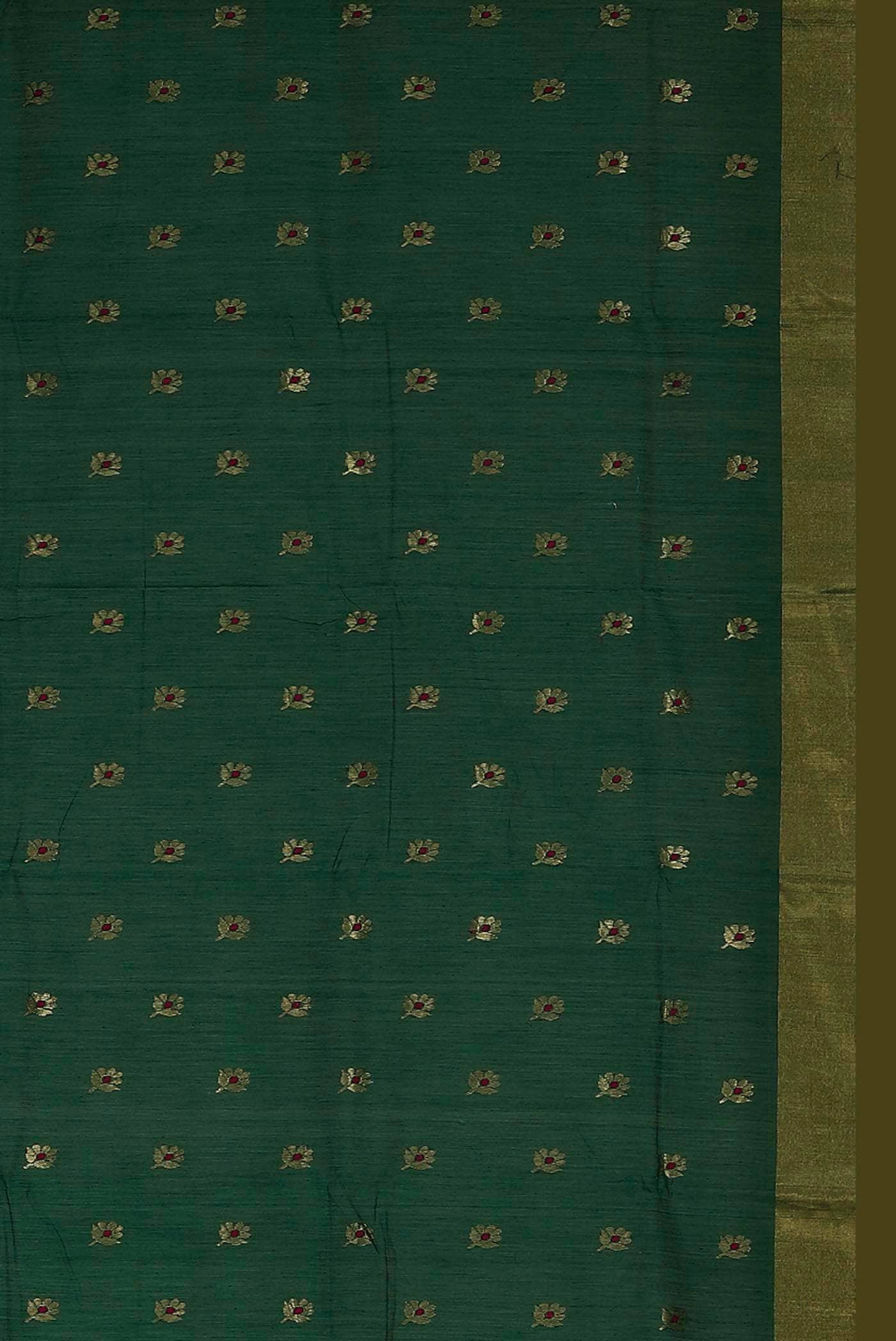 Green Chanderi Silk Cotton Saree