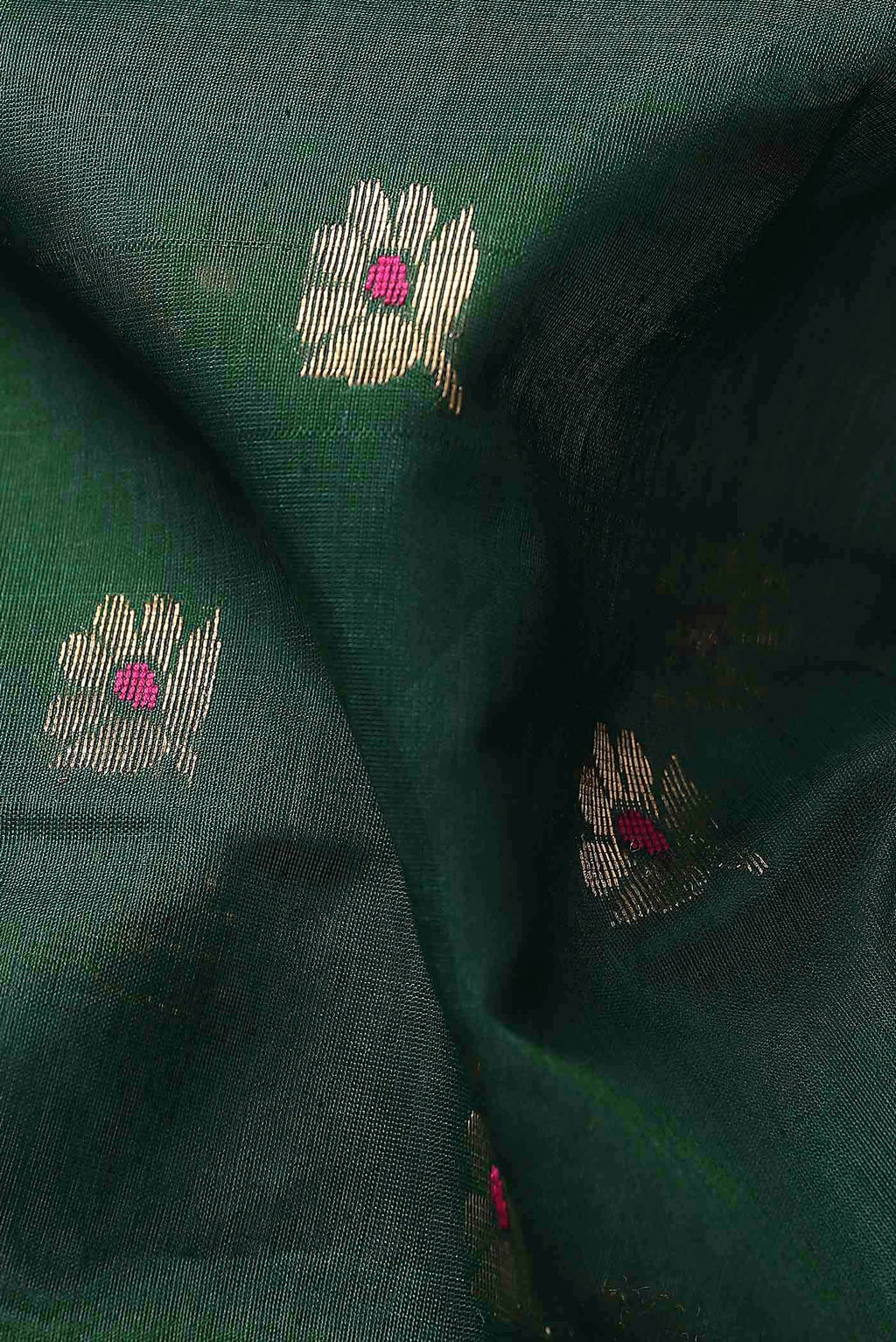Green Chanderi Silk Cotton Saree