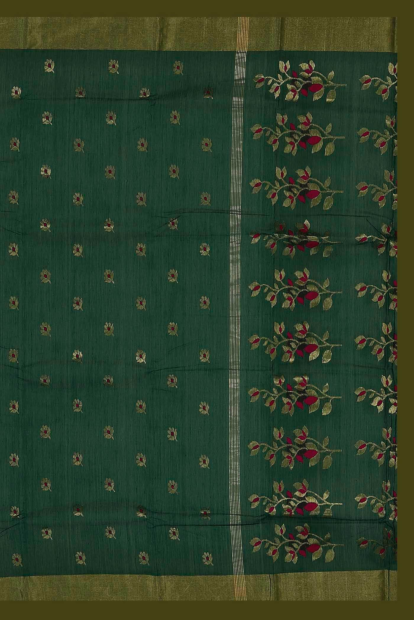 Green Chanderi Silk Cotton Saree