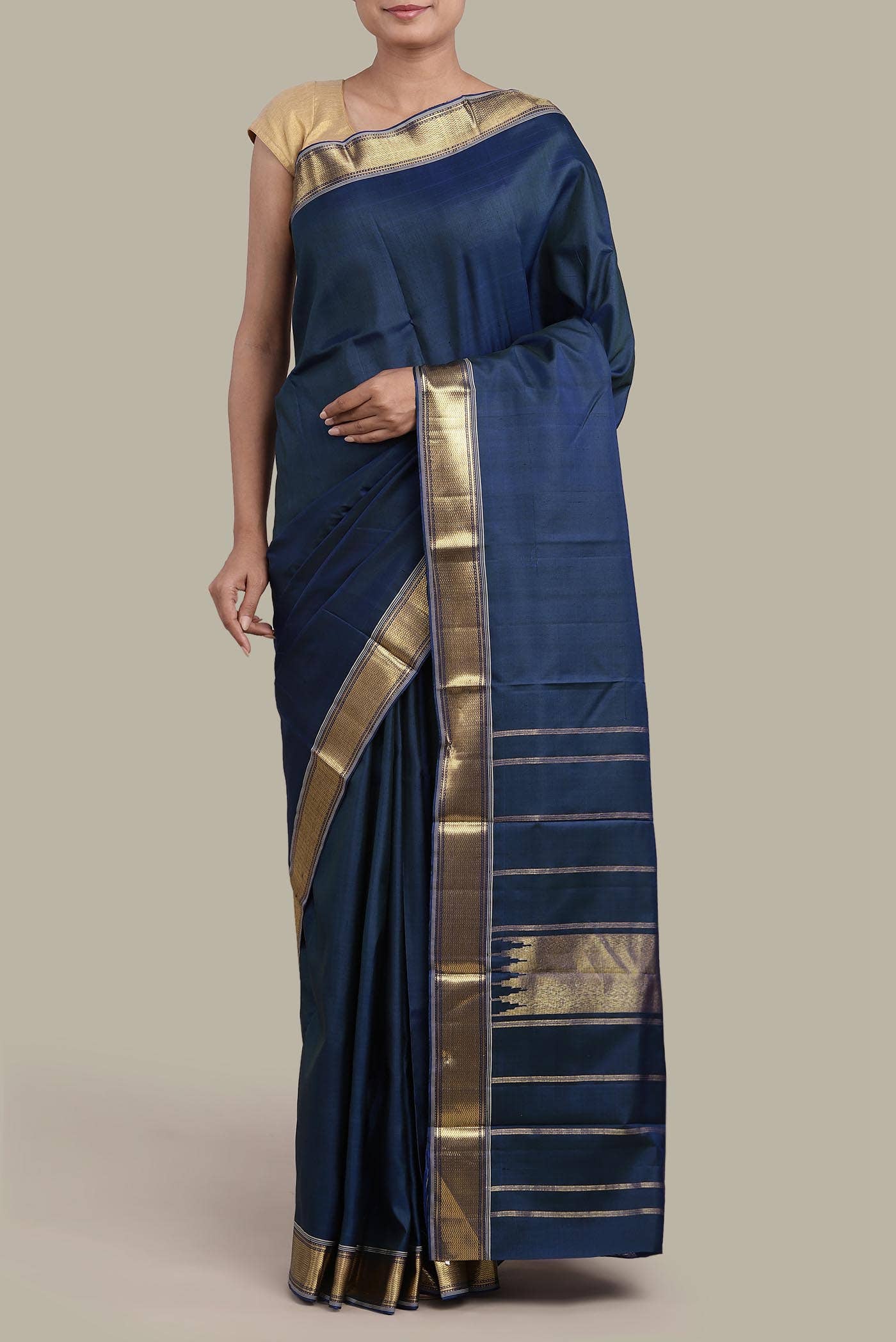 Blue Kanchipuram Silk Saree