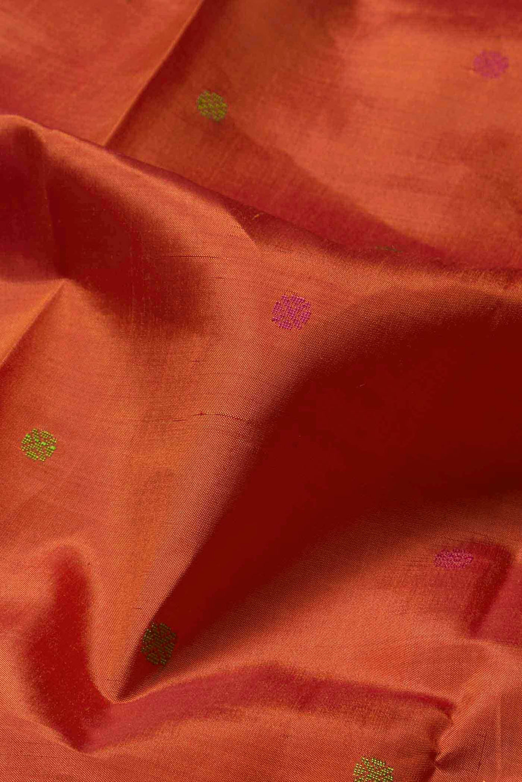 Rust Tussar Silk Saree