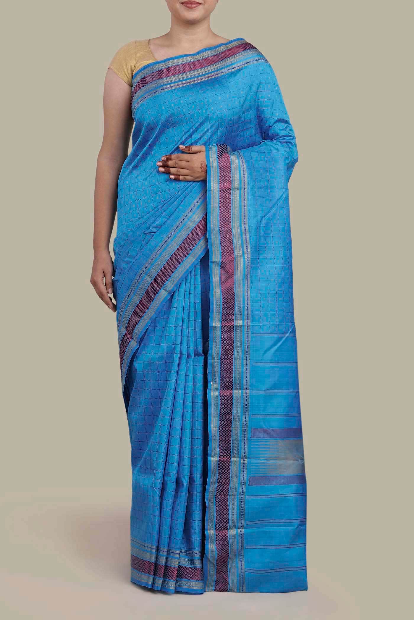 Blue Kanchipuram Silk Saree