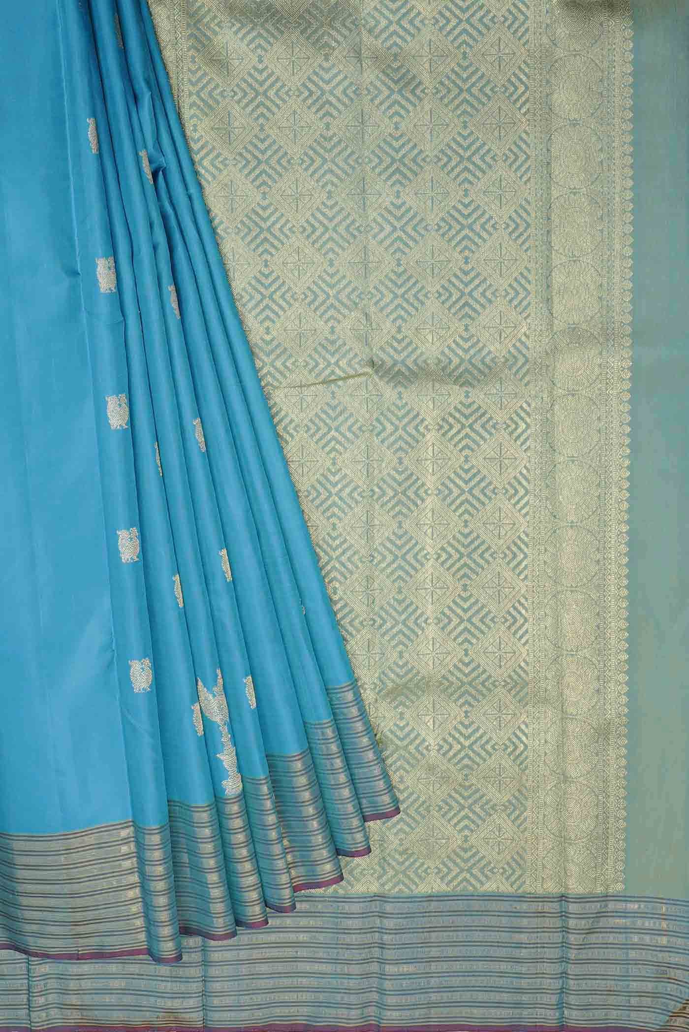Blue Kanchipuram Silk Saree