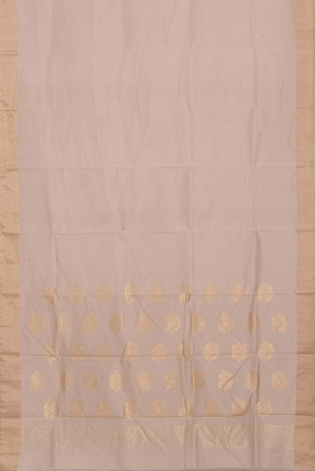 Beige Chanderi Silk Cotton Saree