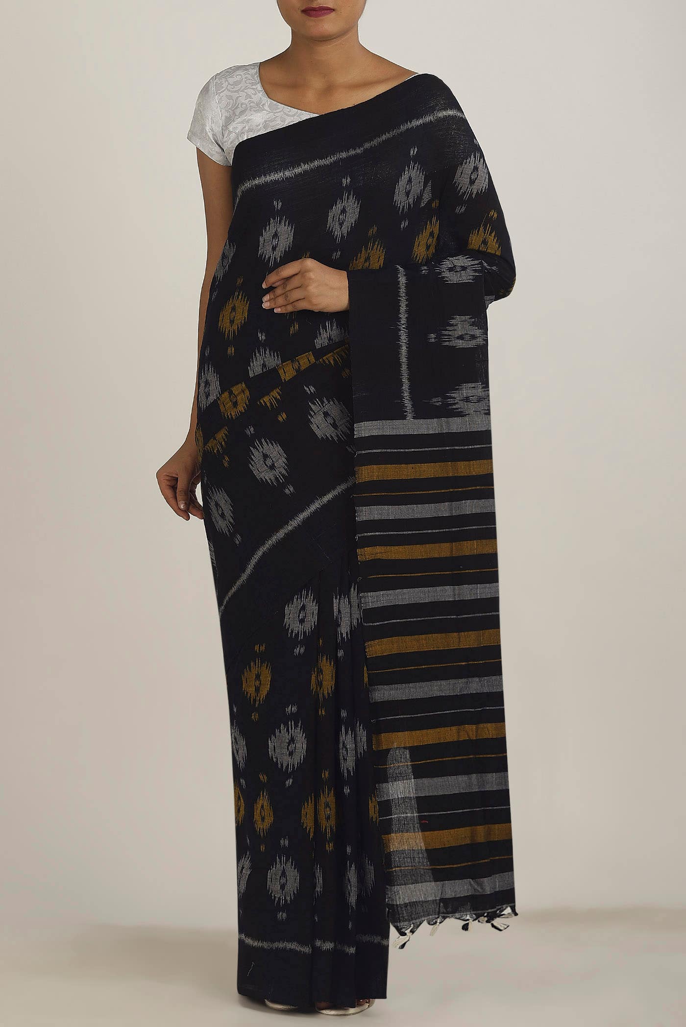 Black Orissa Cotton Saree