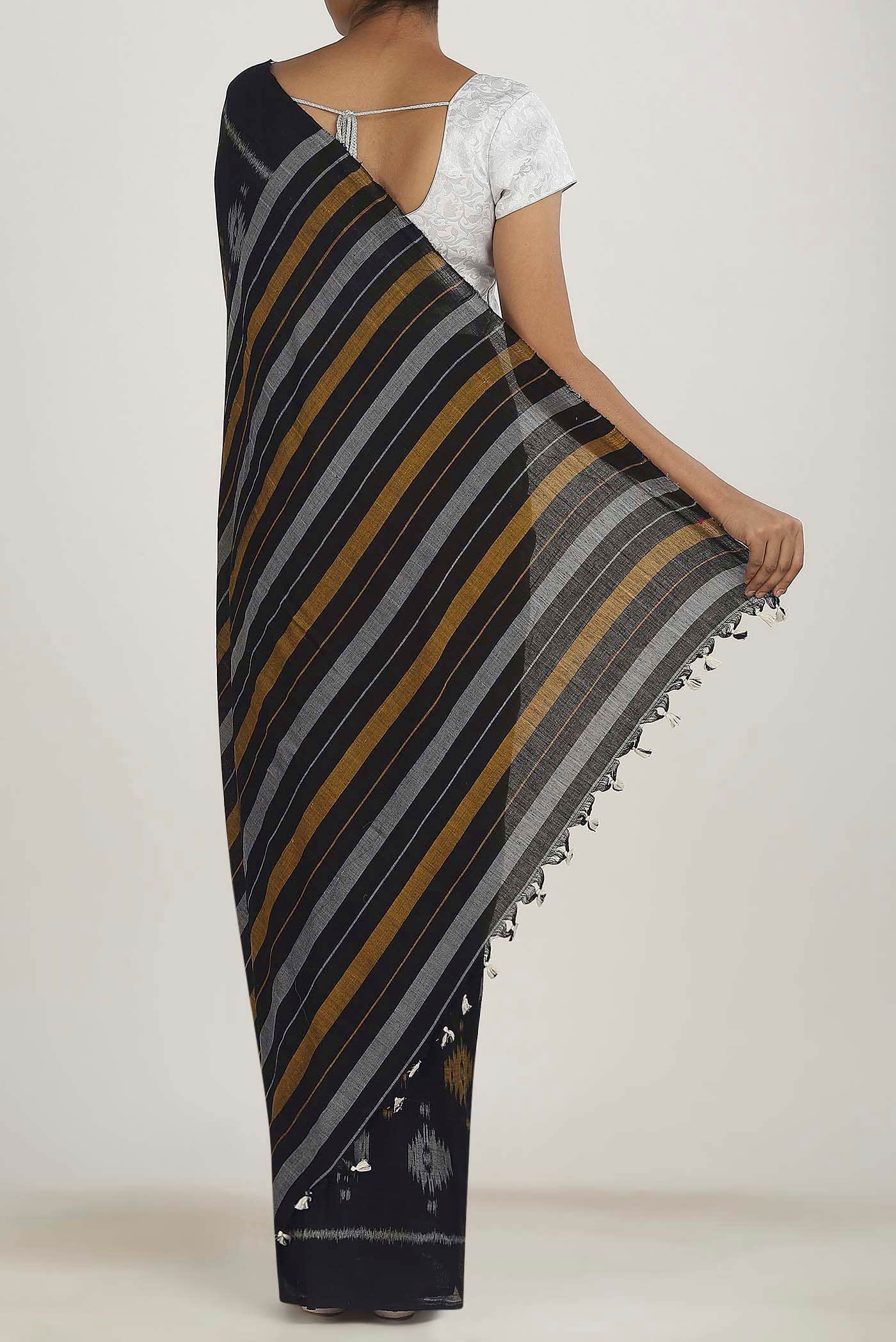 Black Orissa Cotton Saree