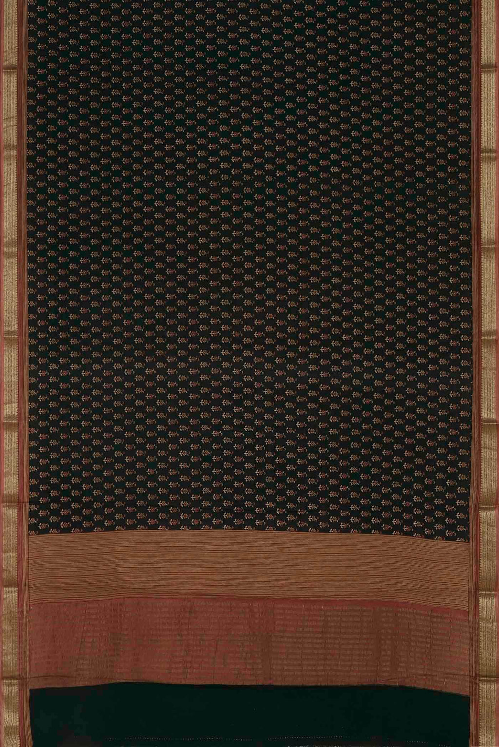 Black Mysore Crepe Saree