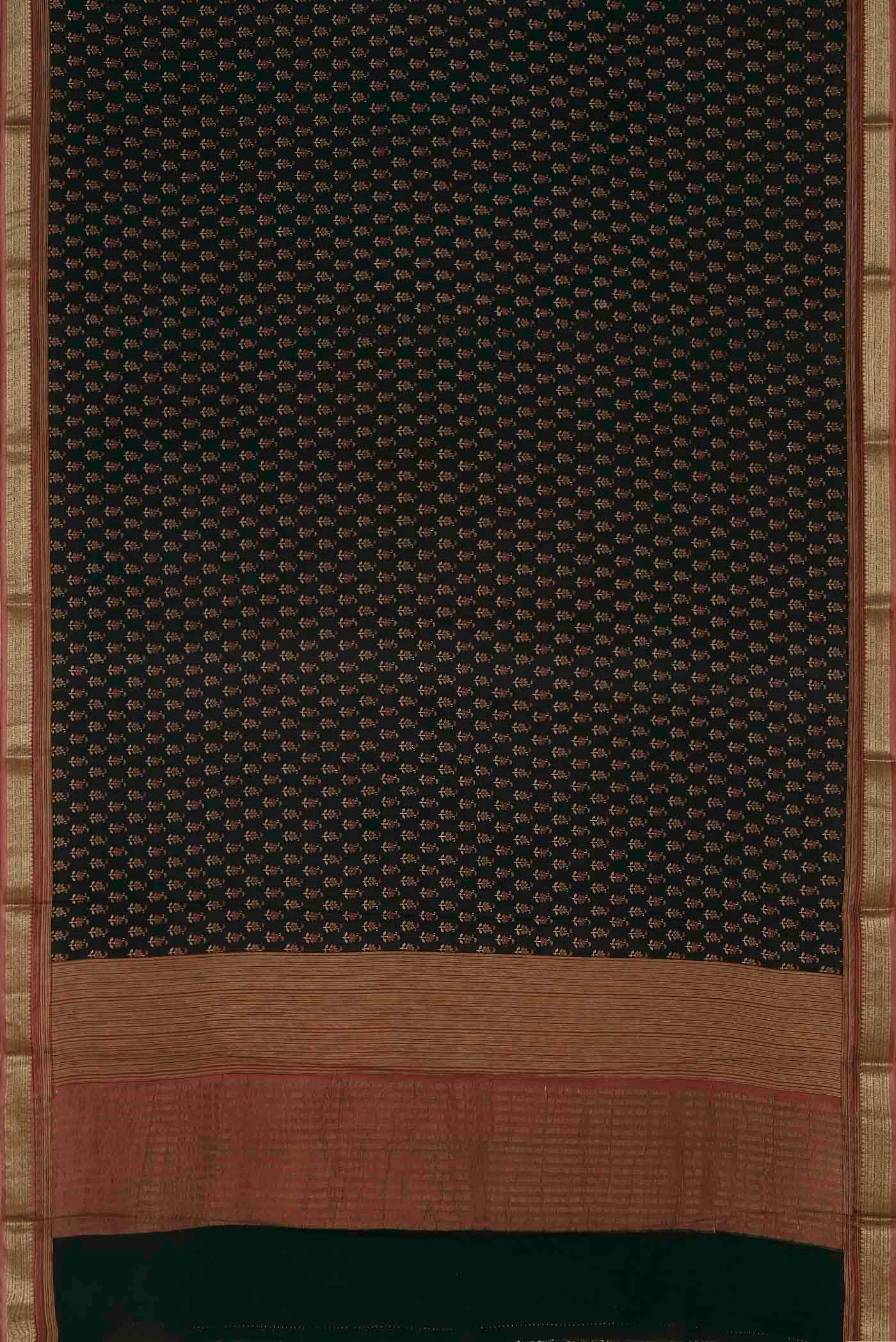 Black Mysore Crepe Saree