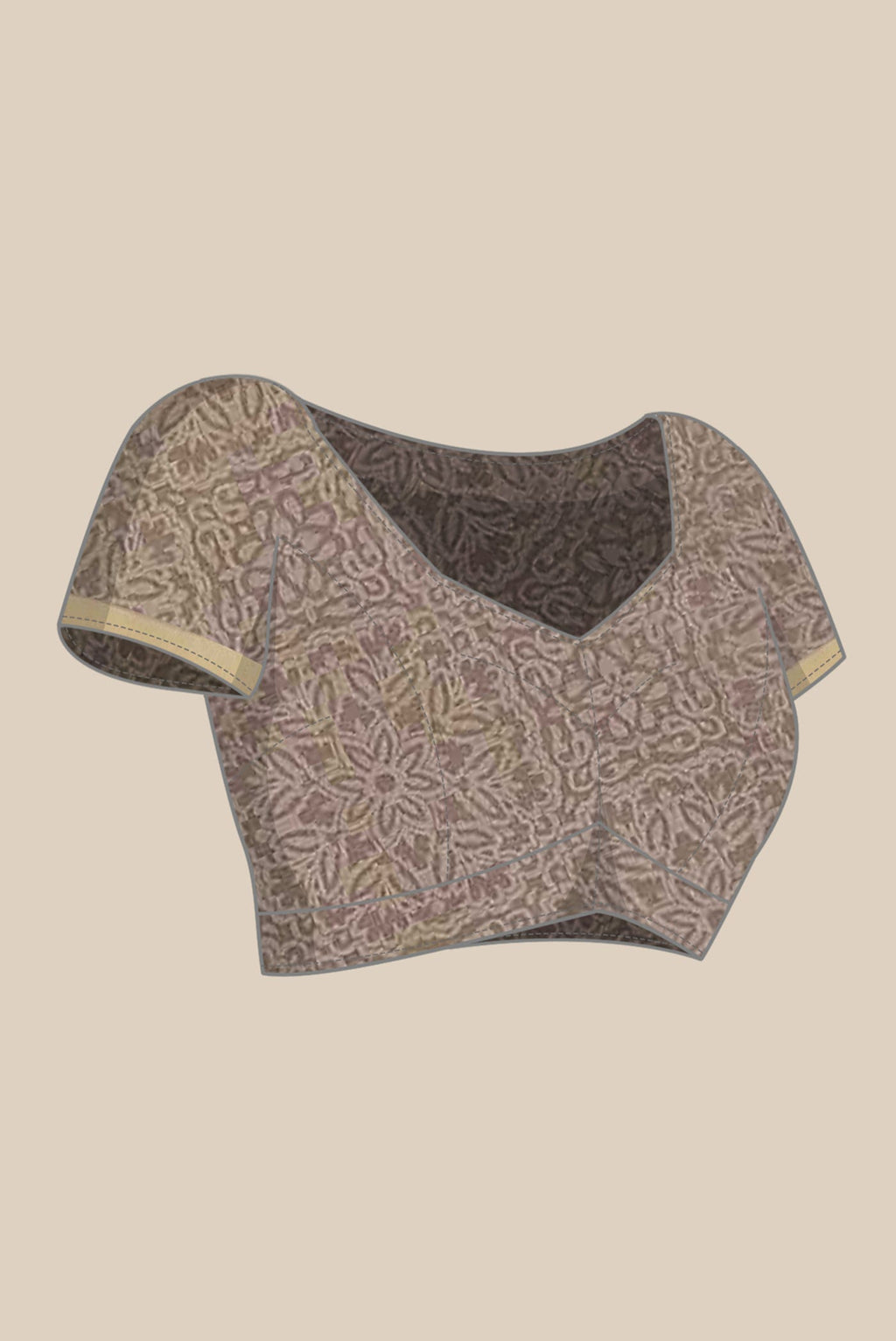 Beige Mysore Crepe Saree