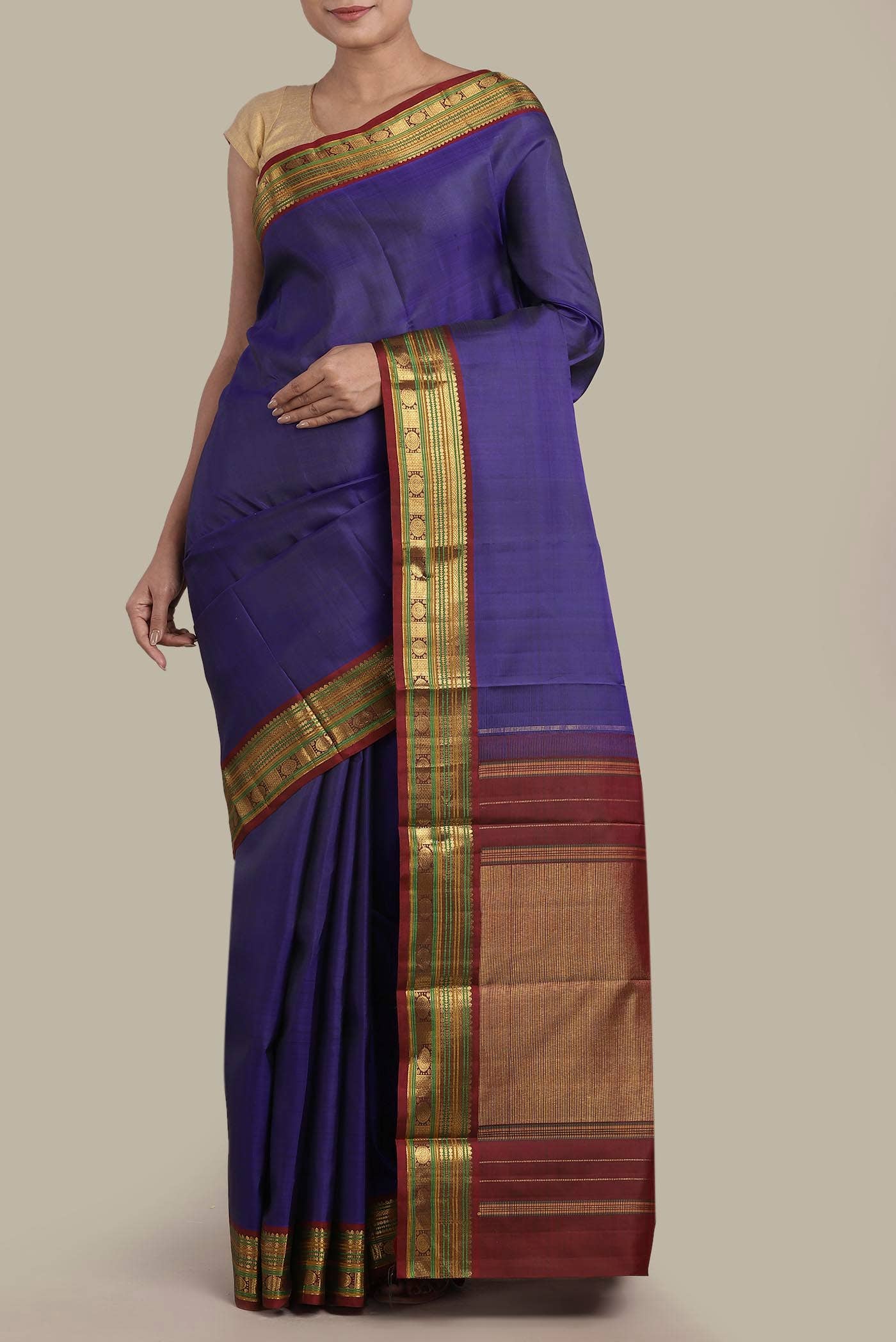 Blue Kanchipuram Silk Saree