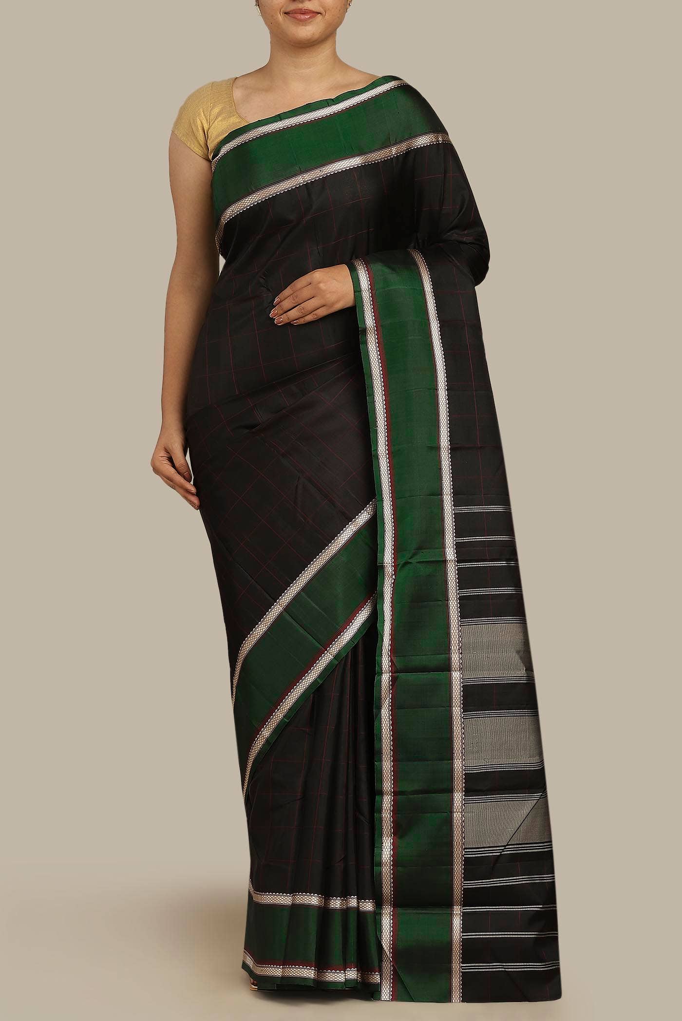 Black Kanchipuram Silk Saree