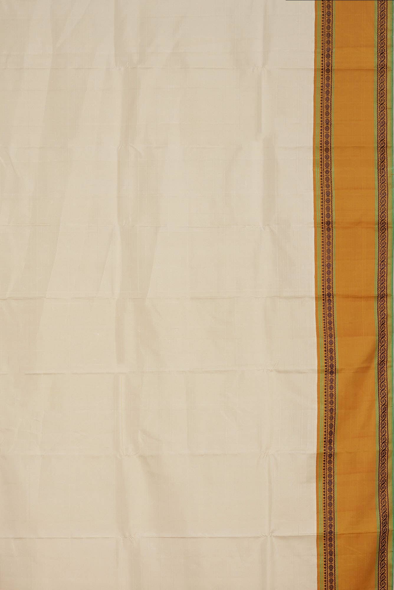Cream Kanchipuram Silk Saree