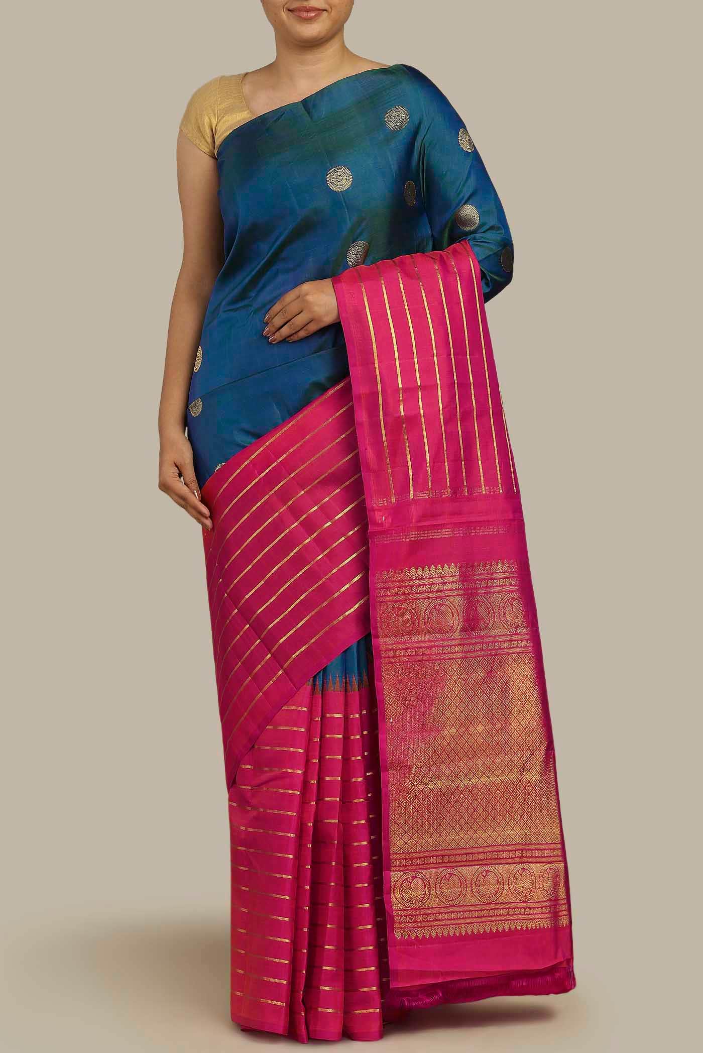 Blue Kanchipuram Silk Saree