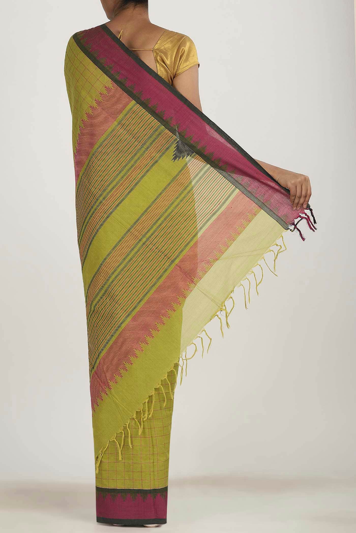 Green Coimbatore Cotton Saree