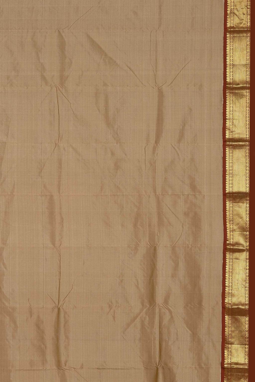 Beige Kanchipuram Silk Saree