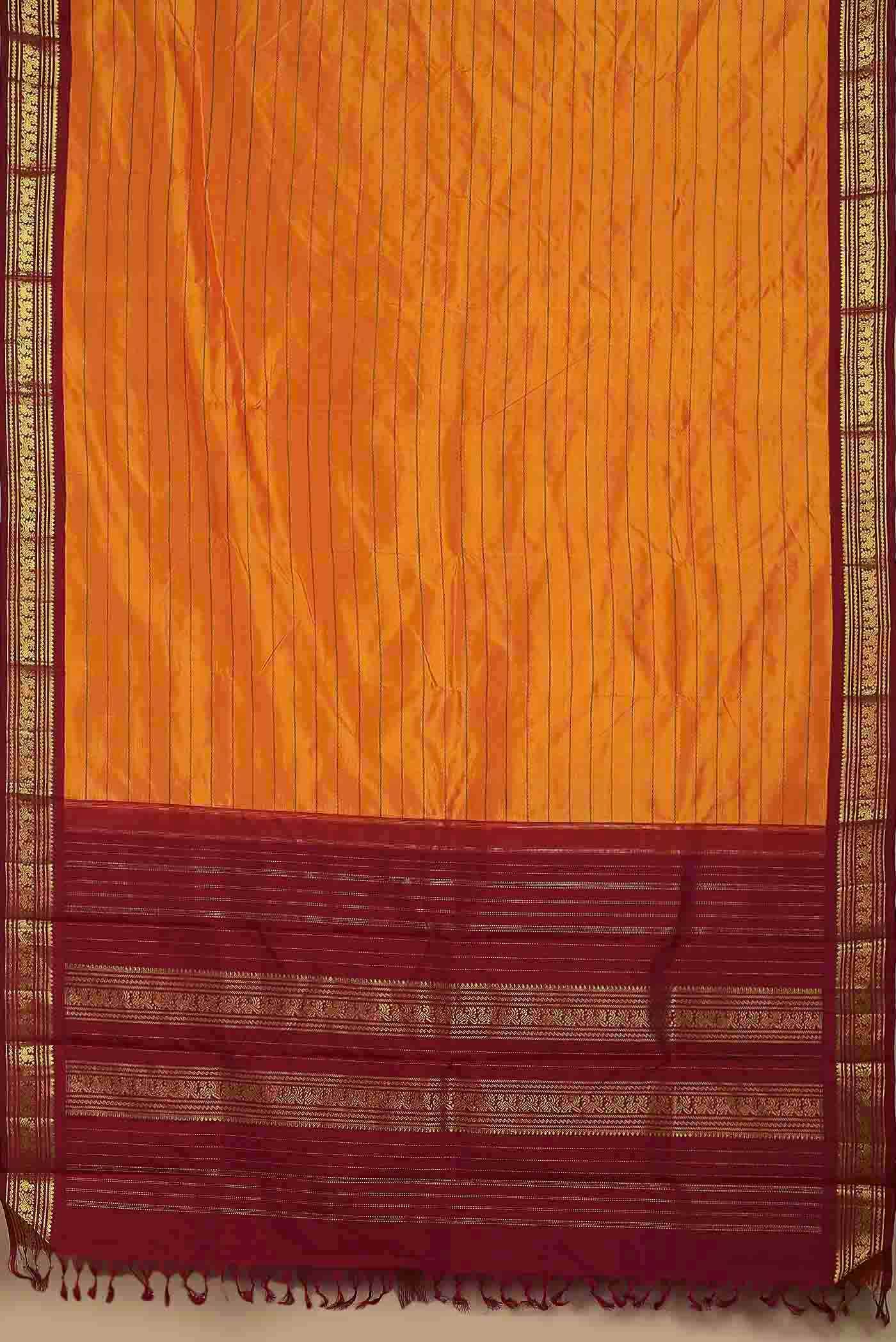 Orange Kanchipuram Silk Saree