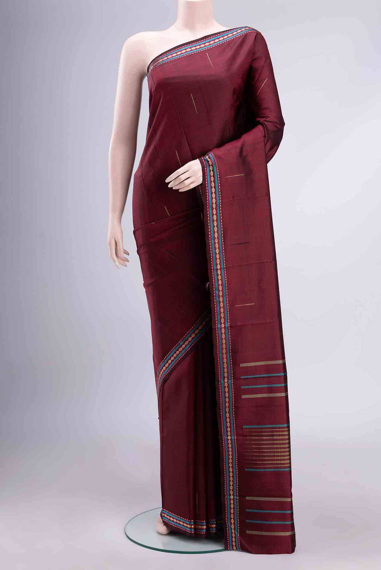 Pure Silk Pure Zari Maroon Kanchipuram Saree