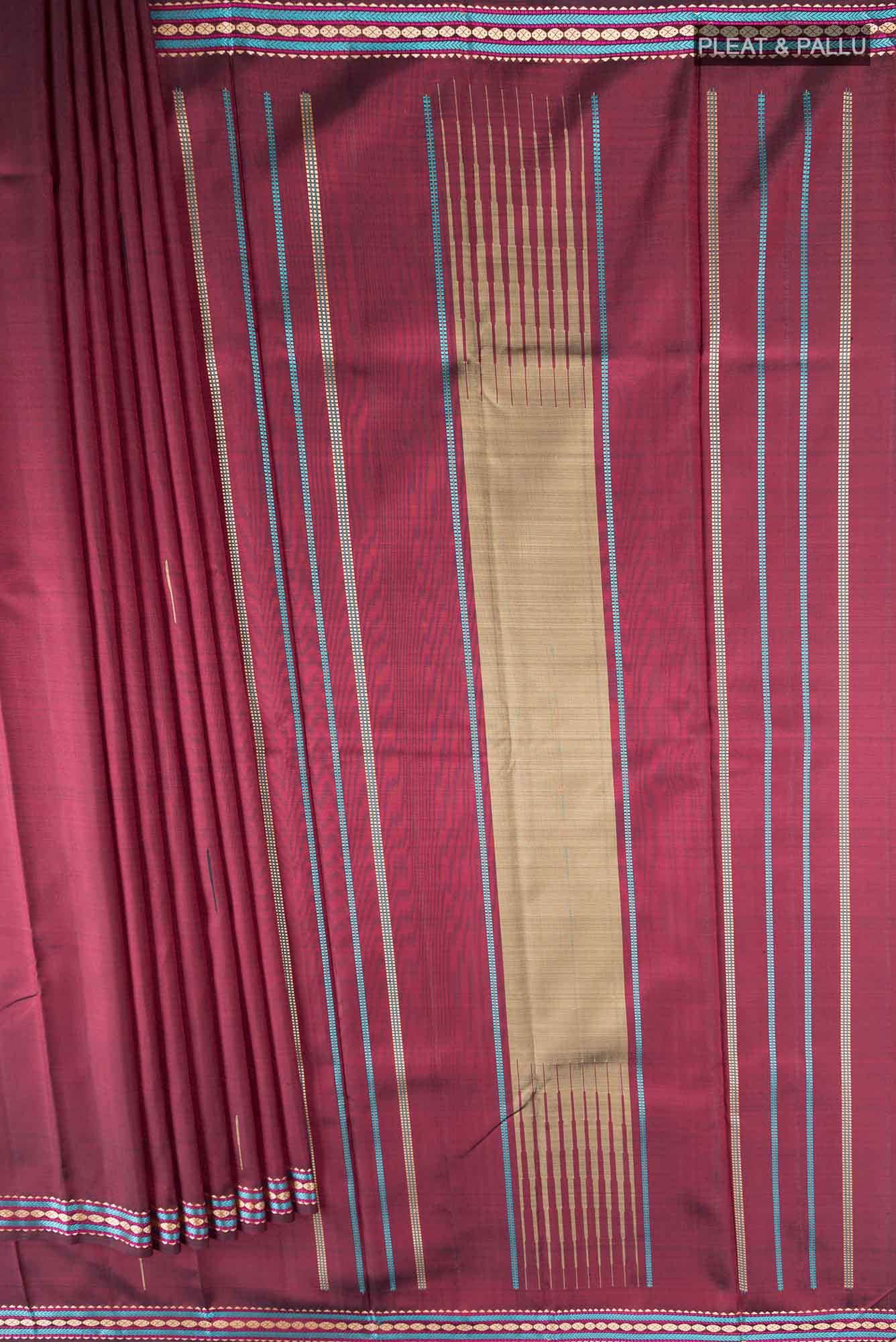 Pure Silk Pure Zari Maroon Kanchipuram Saree