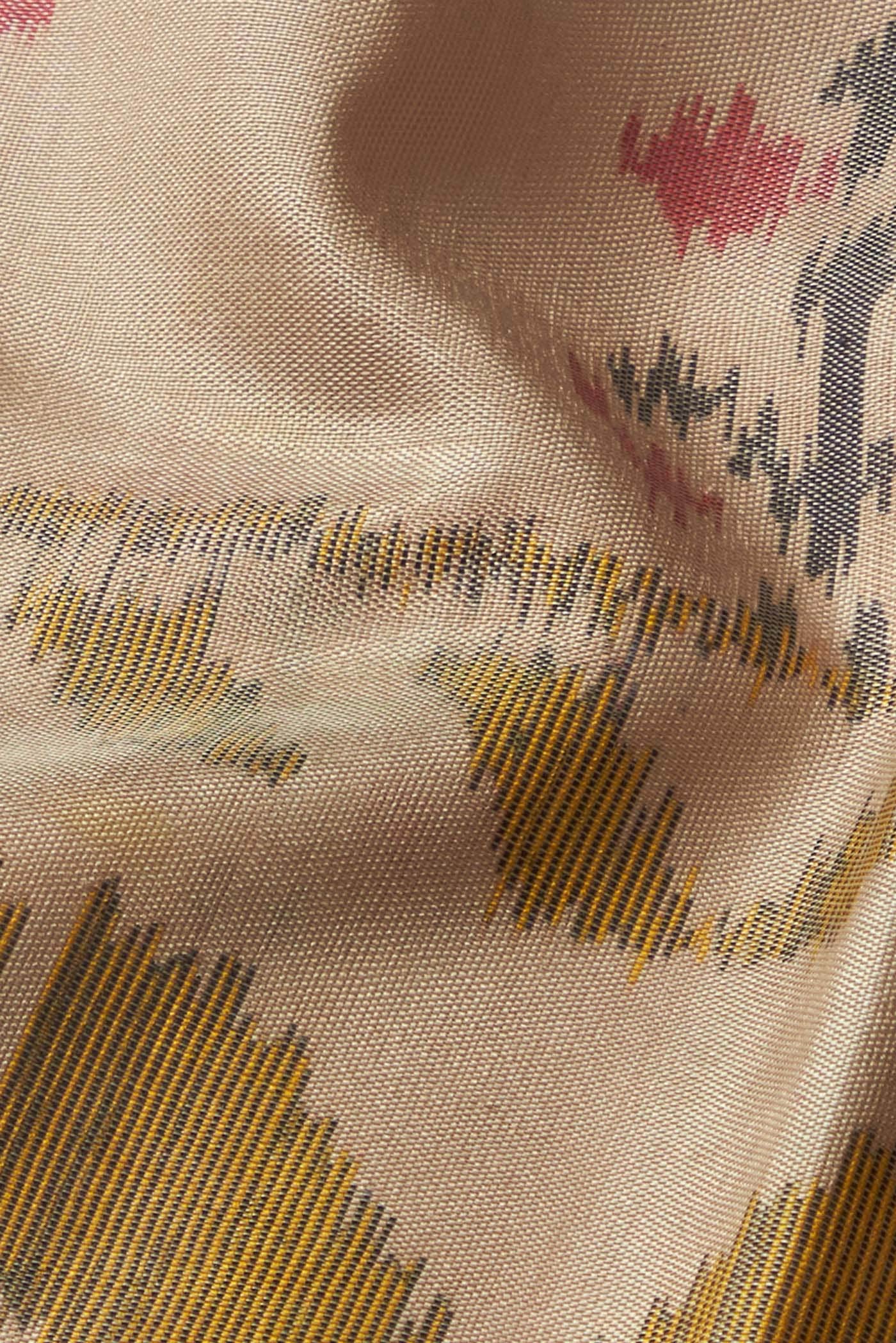 Cream Rajkot Patola Silk Saree
