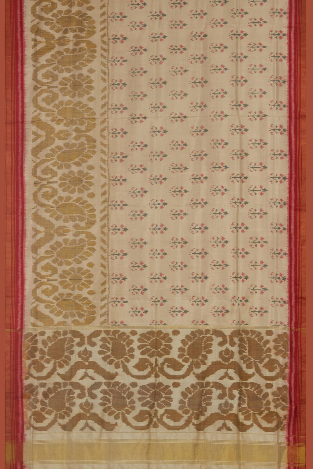 Cream Rajkot Patola Silk Saree