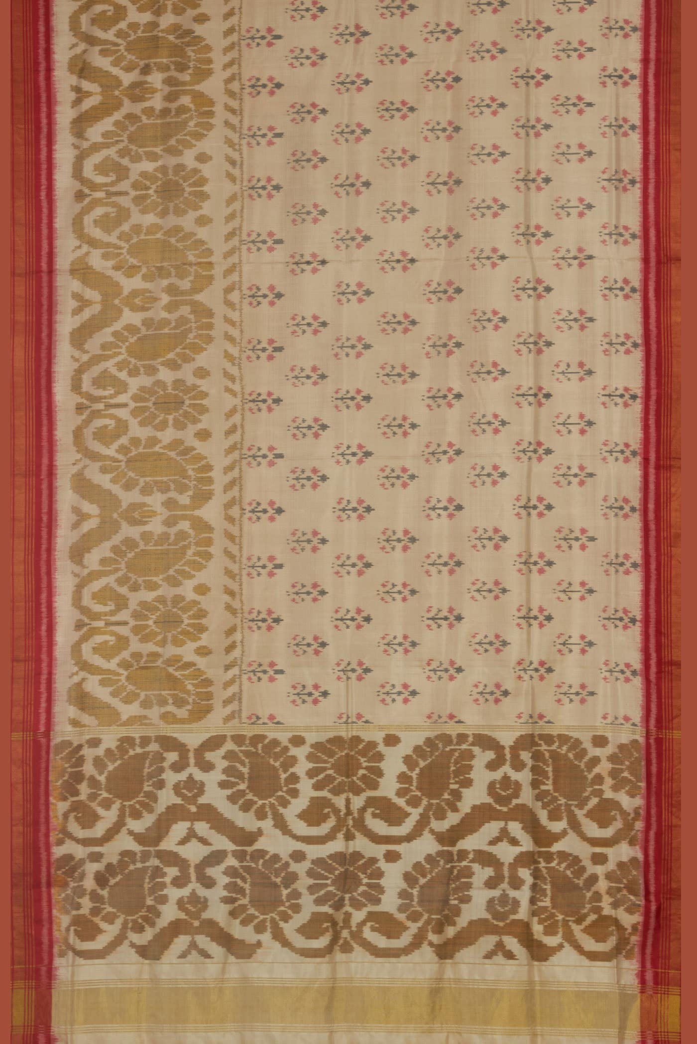 Cream Rajkot Patola Silk Saree