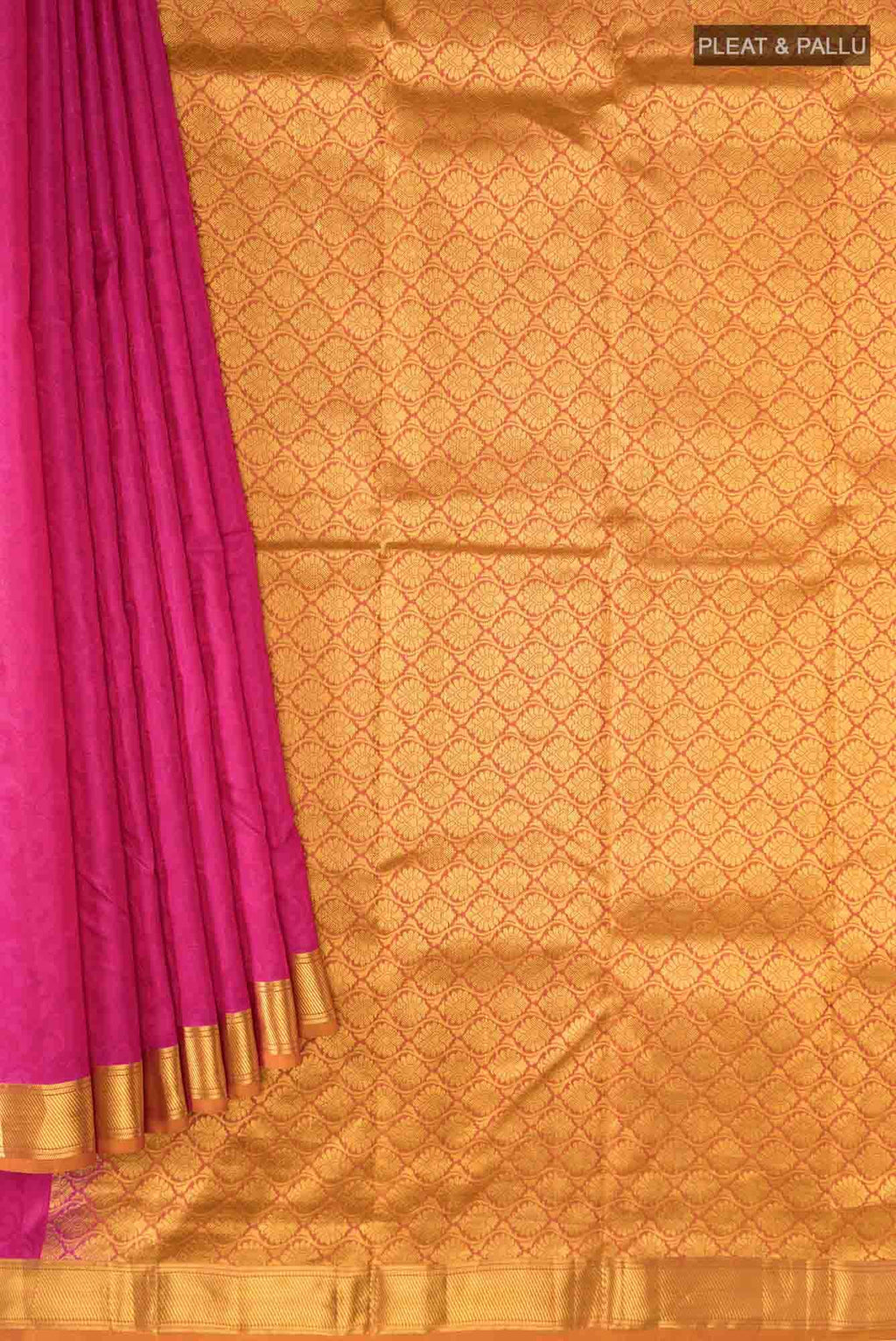 Dark Pink Dual Tone Kanchipuram Silk Saree