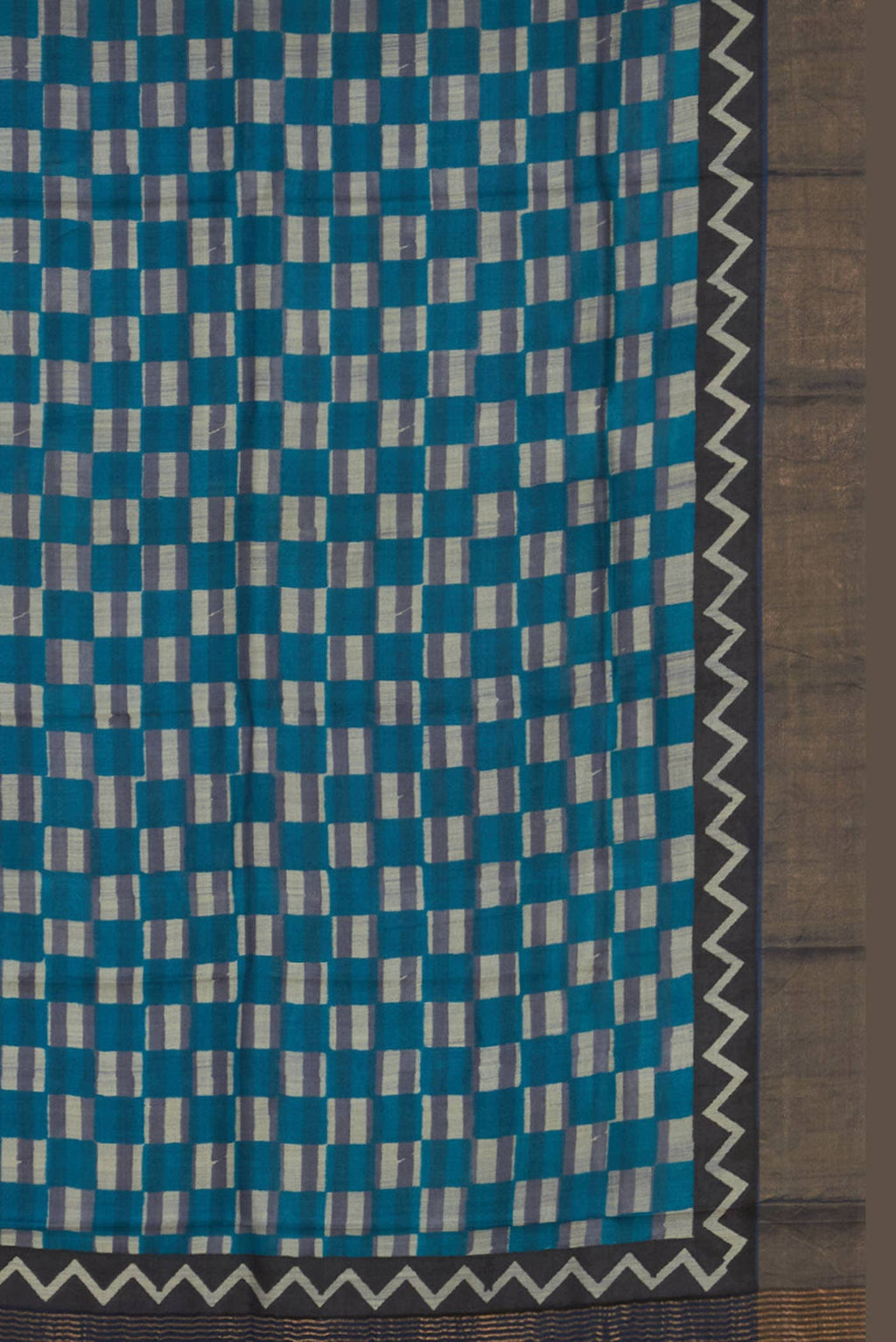Blue Bhagalpuri Tussar Silk Saree