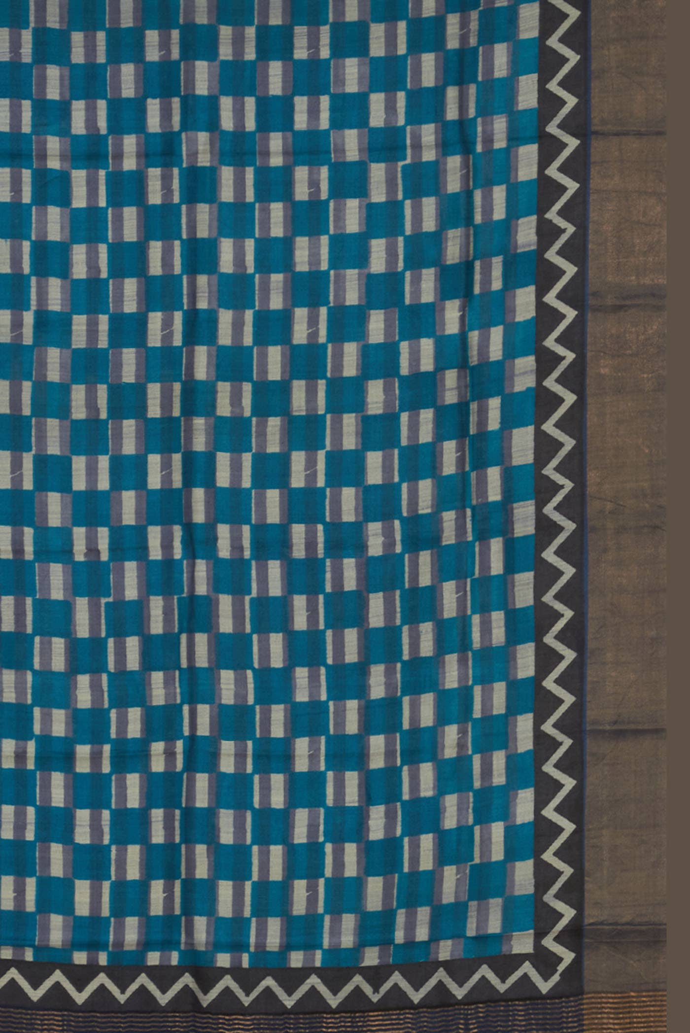 Blue Bhagalpuri Tussar Silk Saree