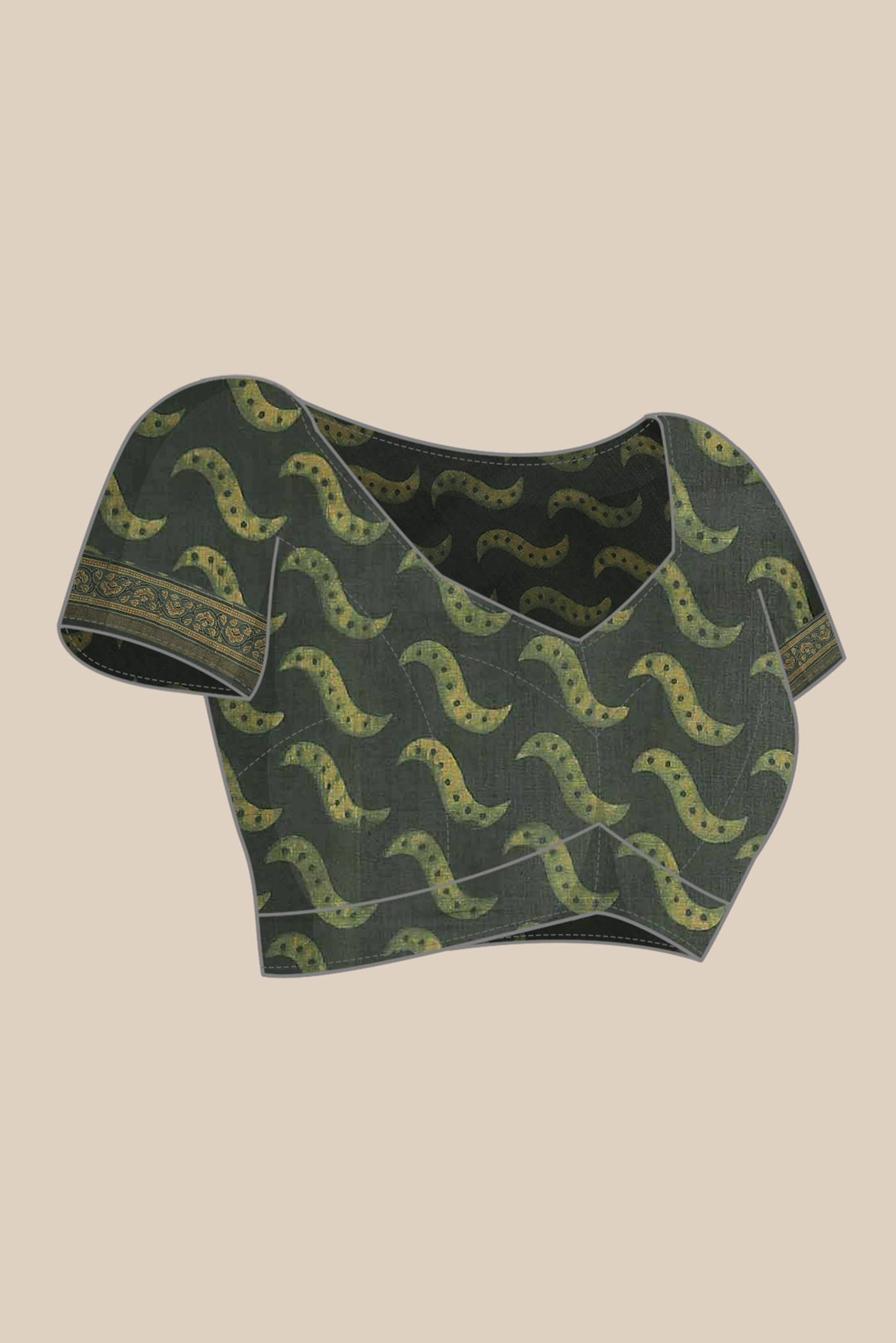 Green Chanderi Silk Cotton Saree