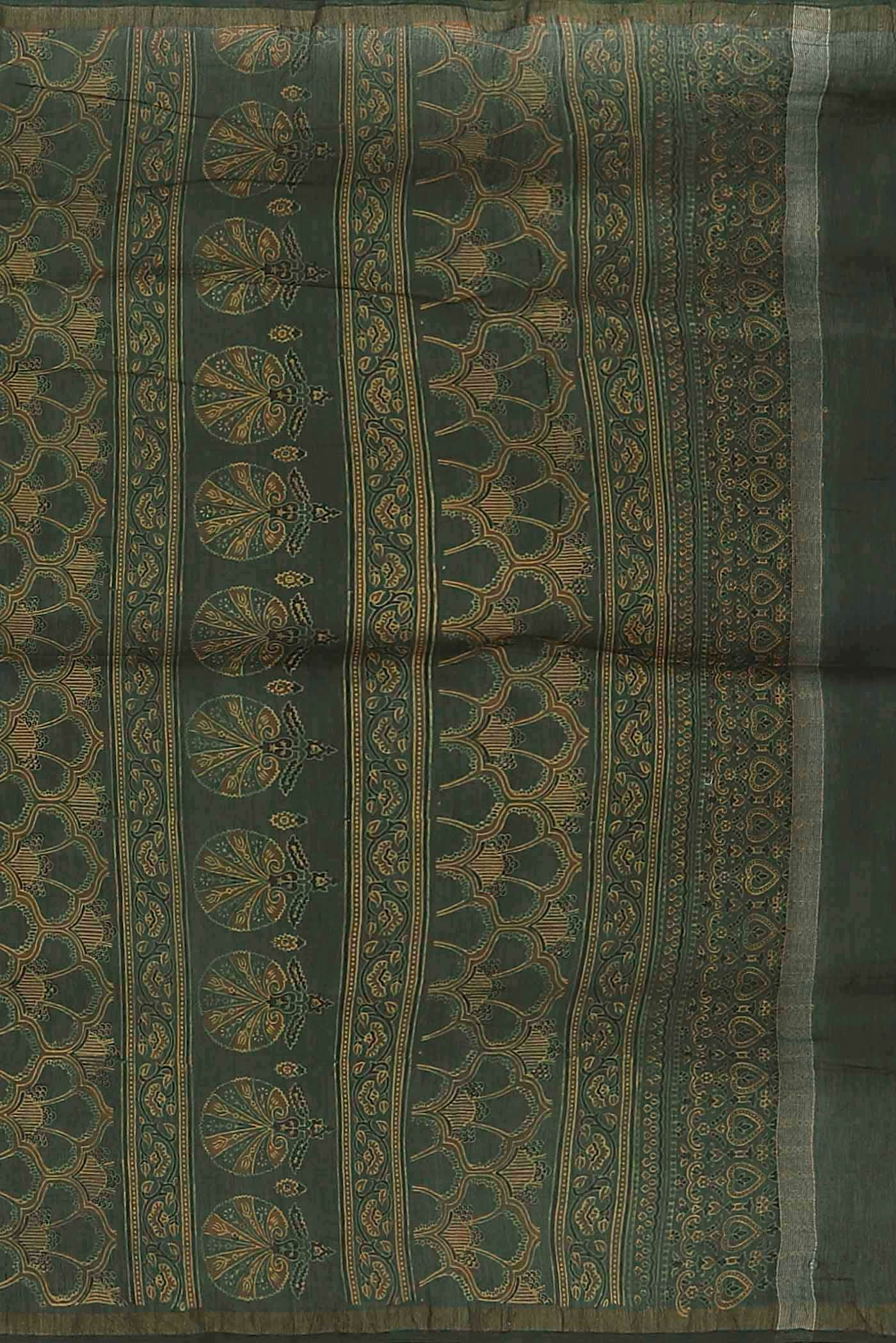 Green Chanderi Silk Cotton Saree