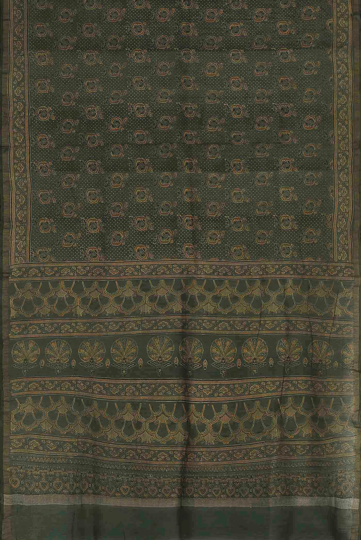 Green Chanderi Silk Cotton Saree