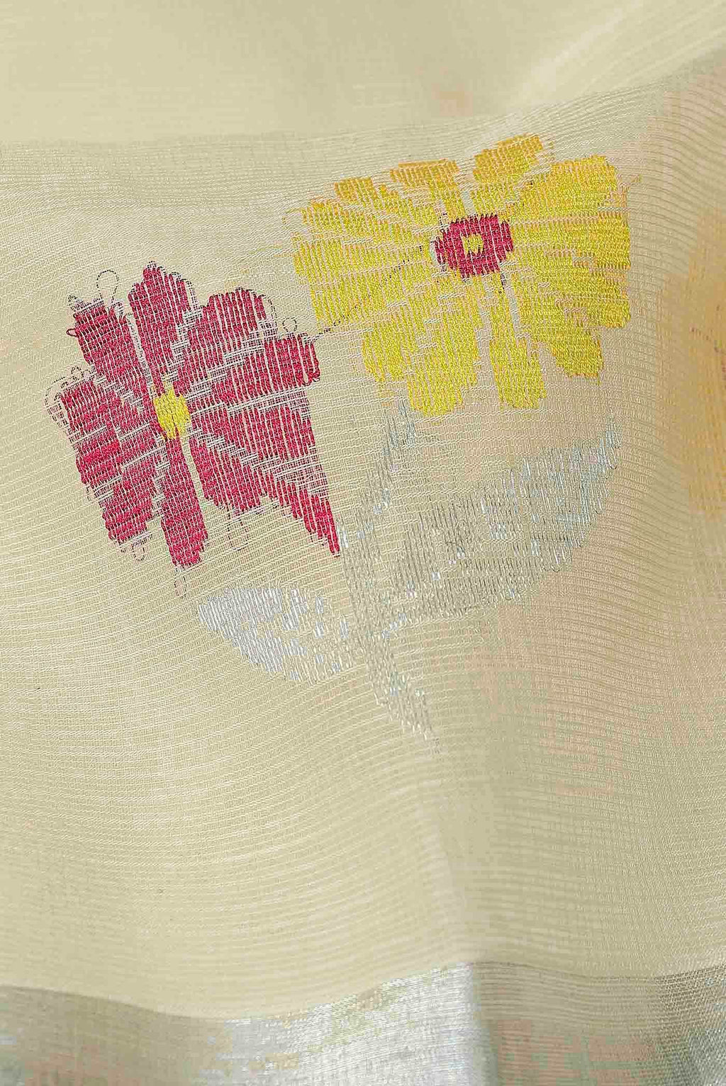 Yellow Kota Silk Saree