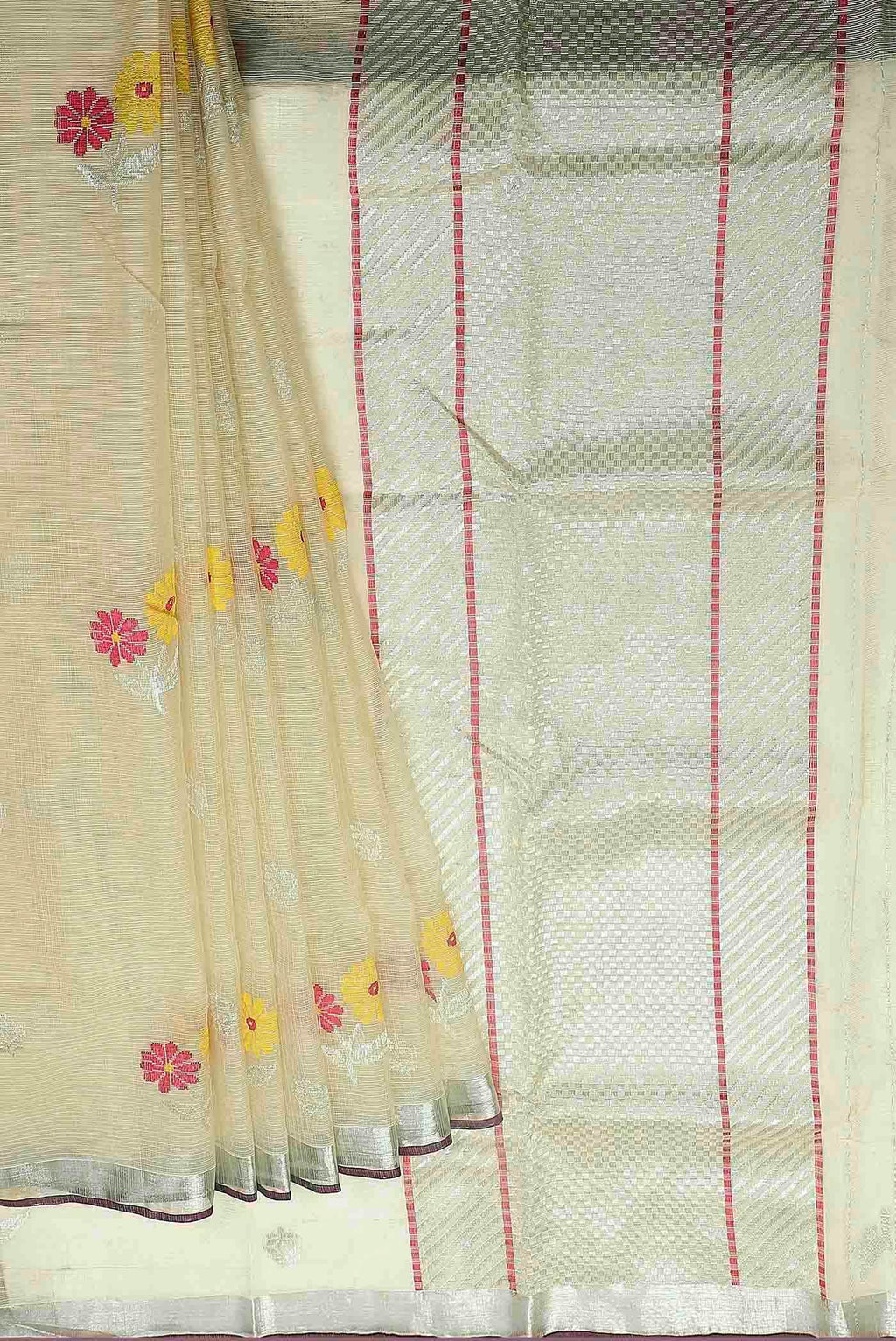 Yellow Kota Silk Saree