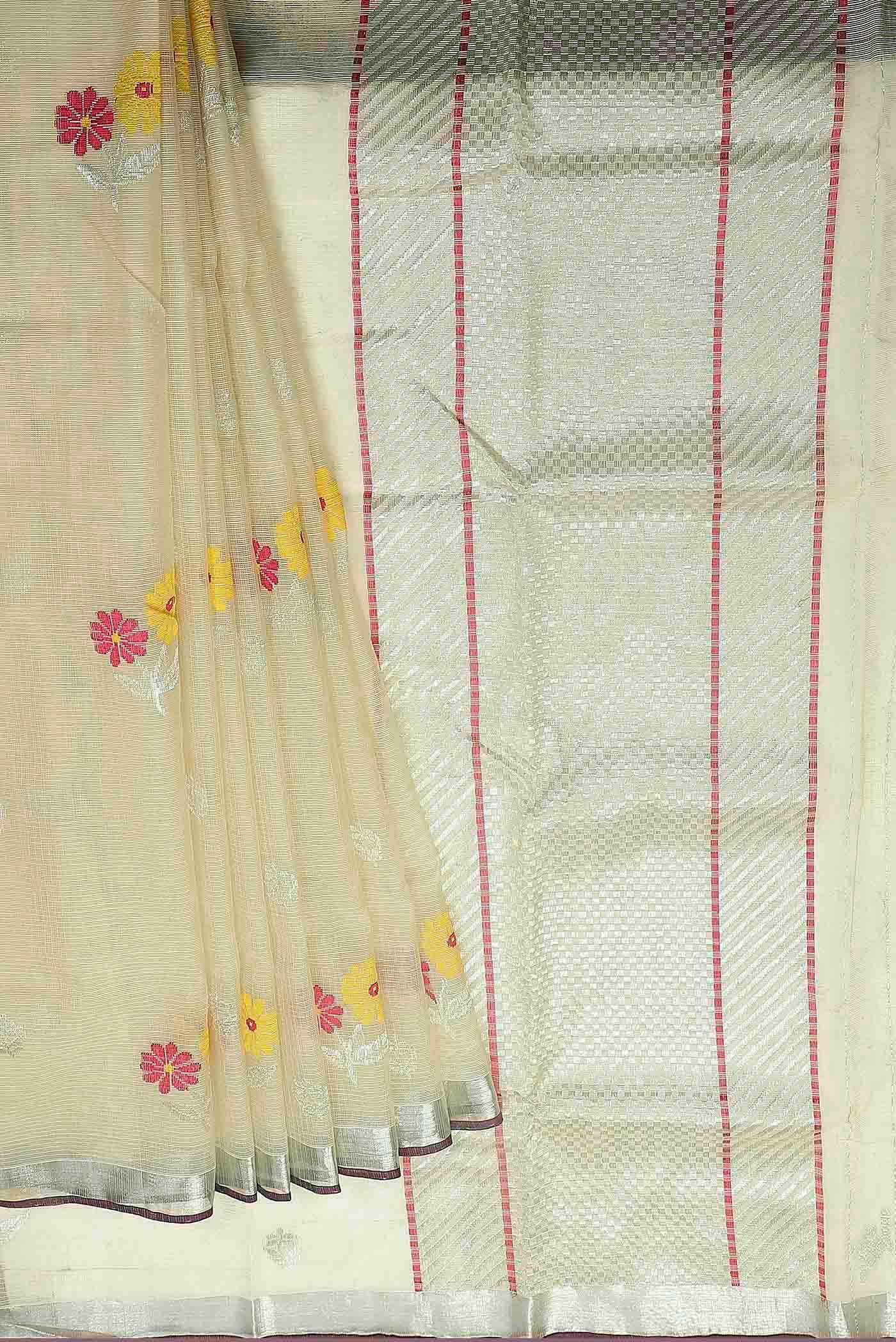 Yellow Kota Silk Saree
