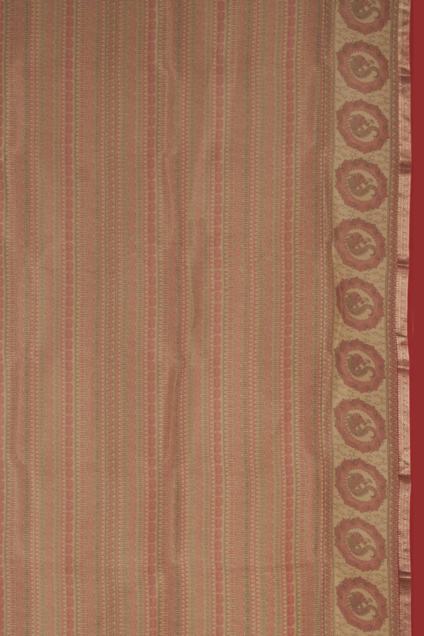 Beige Organza Silk Saree