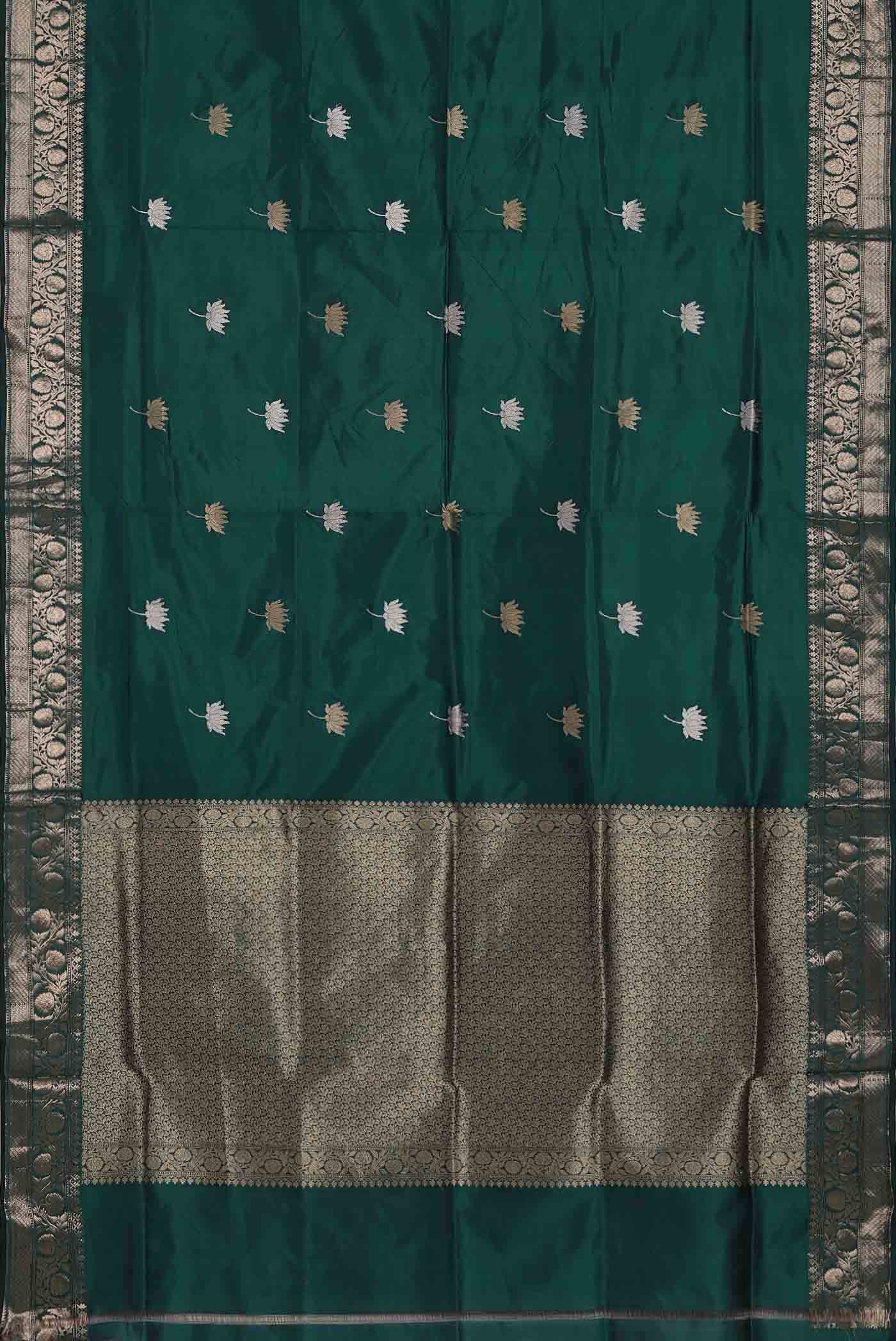 Green Banarasi Katan Silk Saree