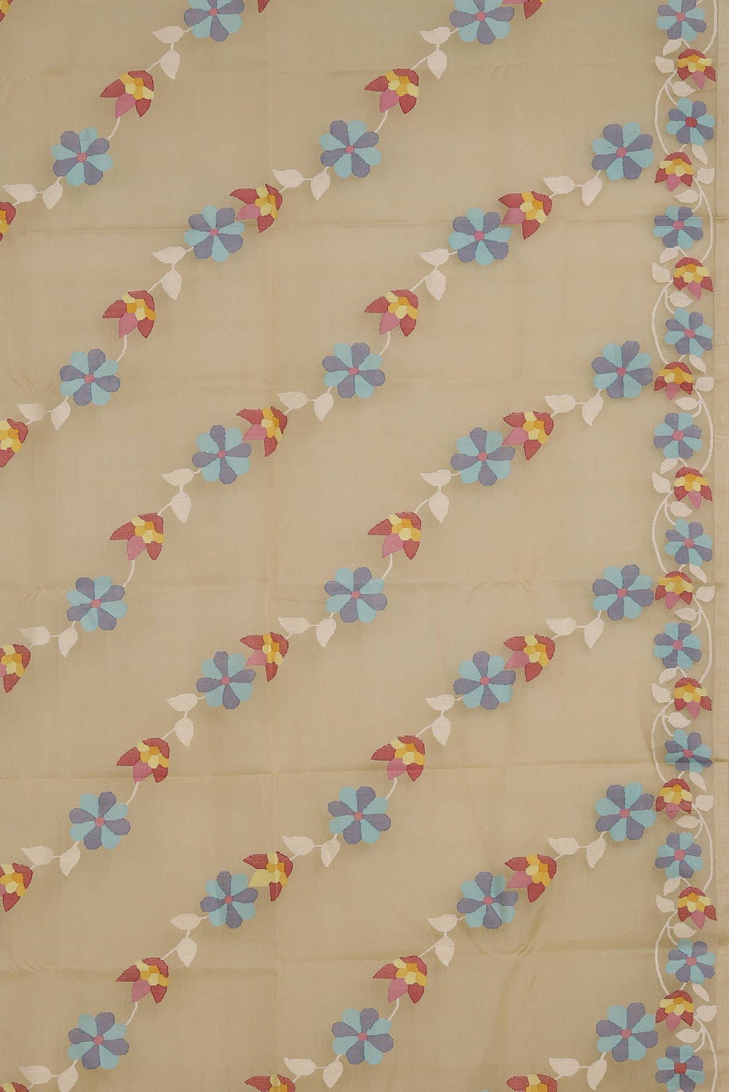 Beige Muslin Silk Saree