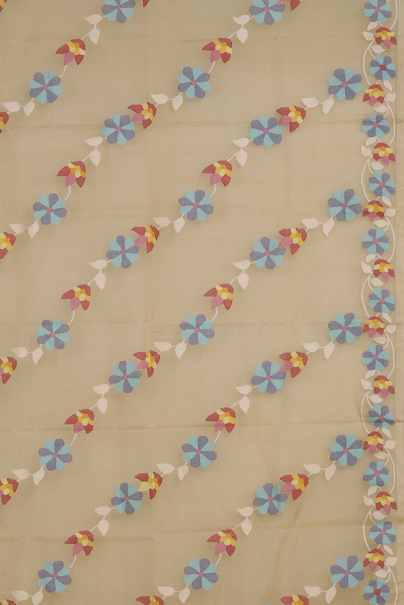 Beige Muslin Silk Saree