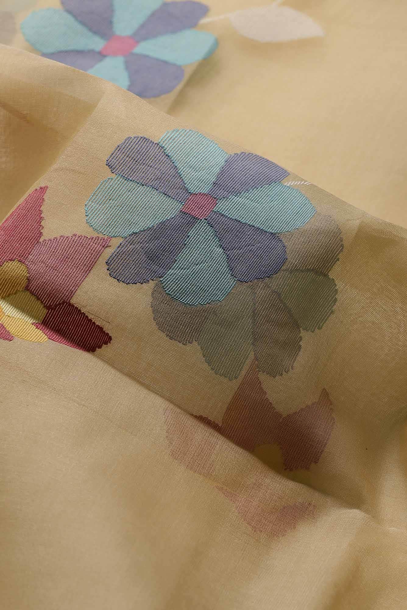 Beige Muslin Silk Saree