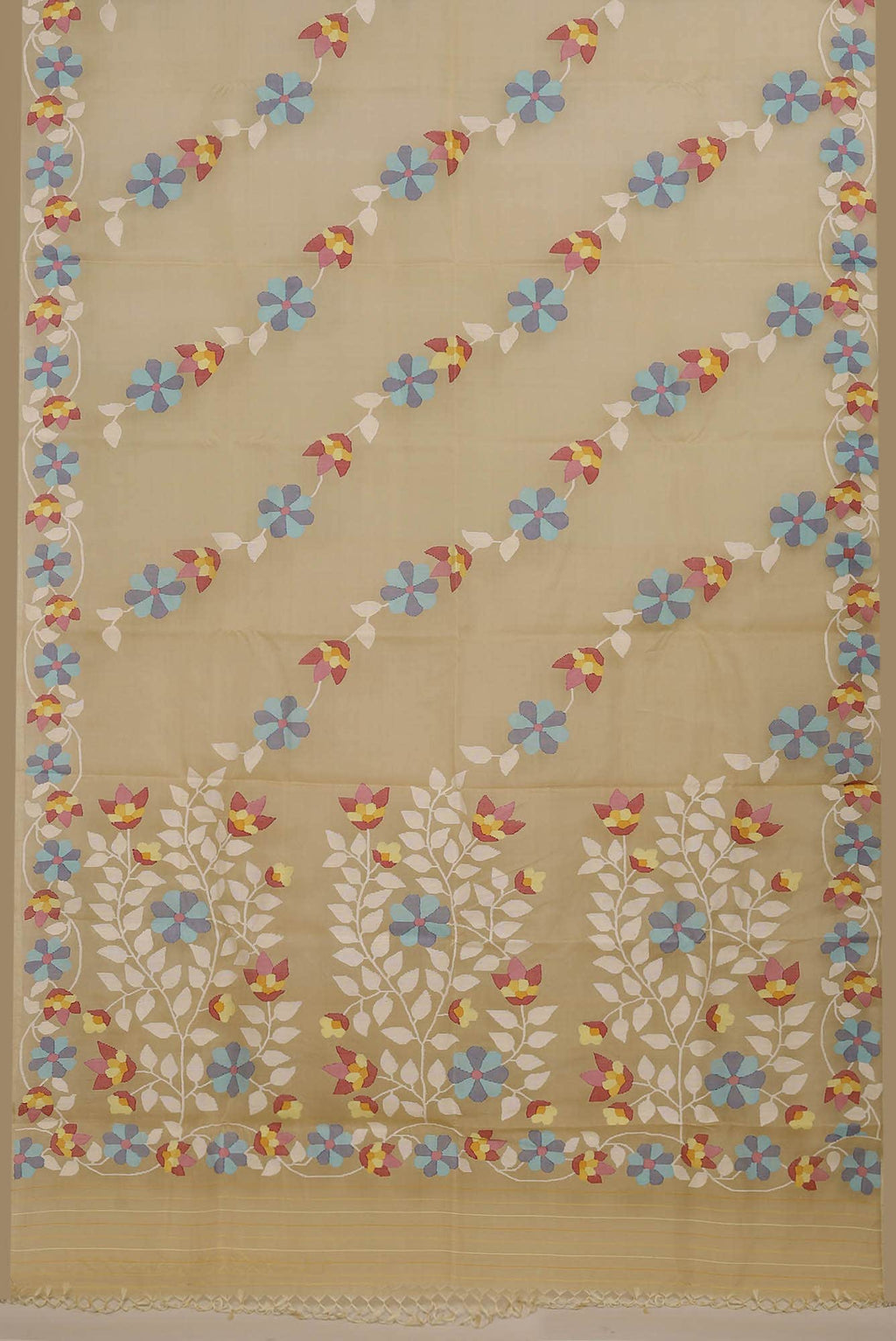 Beige Muslin Silk Saree