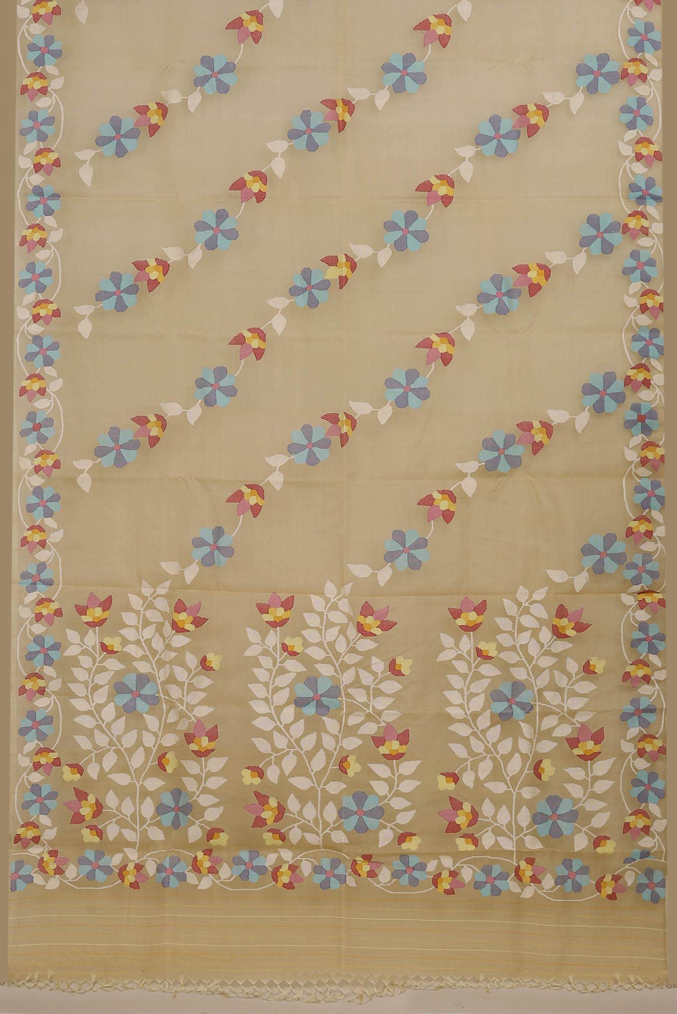 Beige Muslin Silk Saree