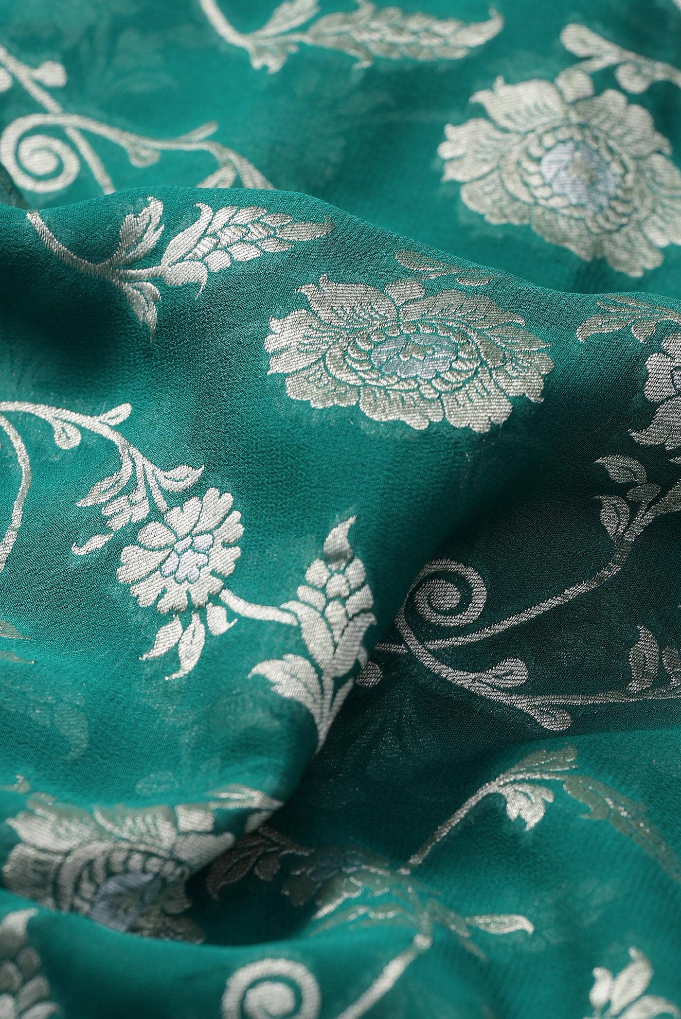 Green Banarasi Georgette Saree