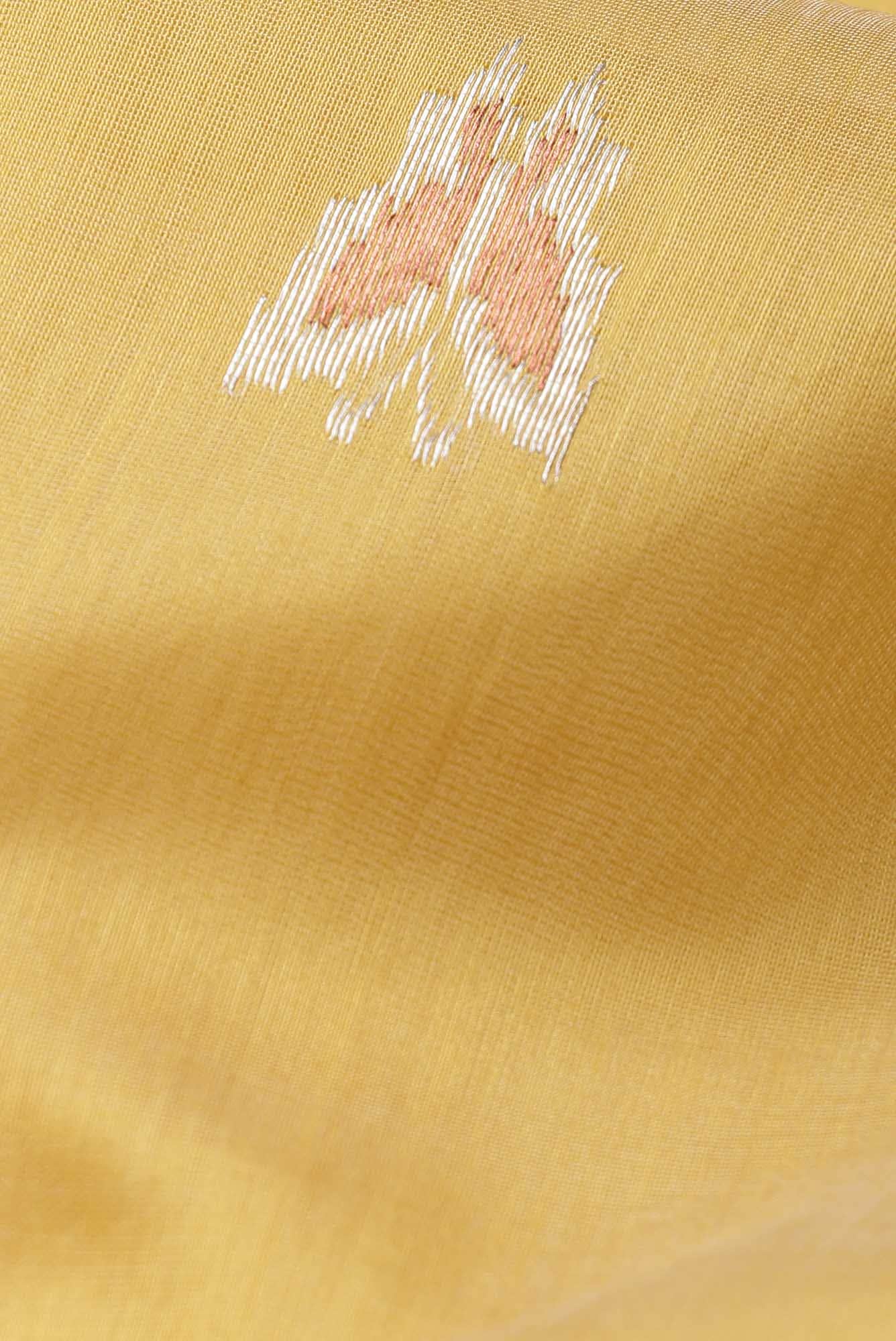 Yellow Maheshwari Silk Cotton Saree
