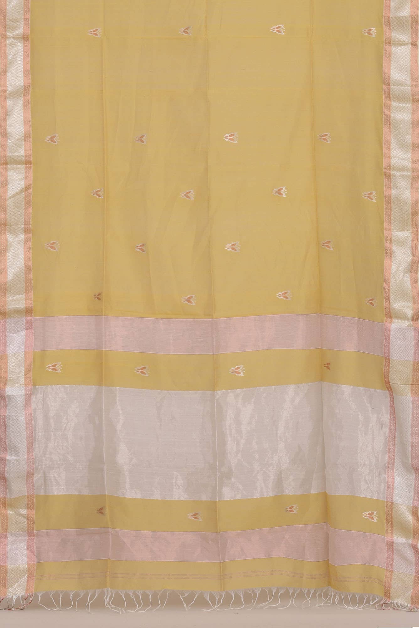 Yellow Maheshwari Silk Cotton Saree