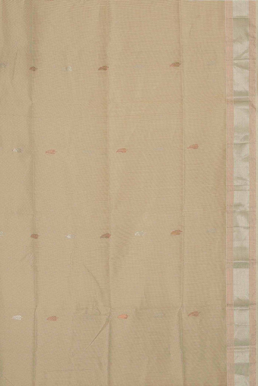 Cream Maheshwari Silk Saree