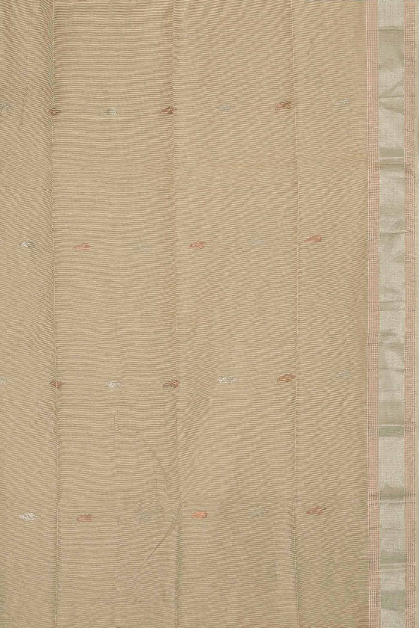 Cream Maheshwari Silk Saree