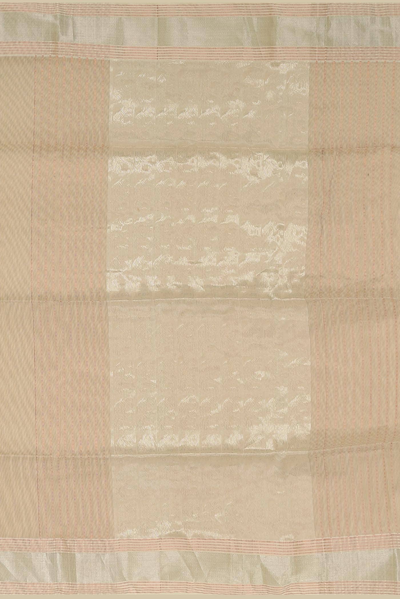 Cream Maheshwari Silk Saree