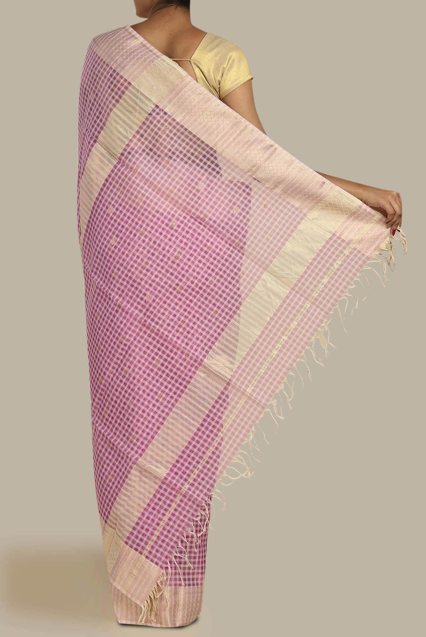 Pink Maheshwari Silk Saree