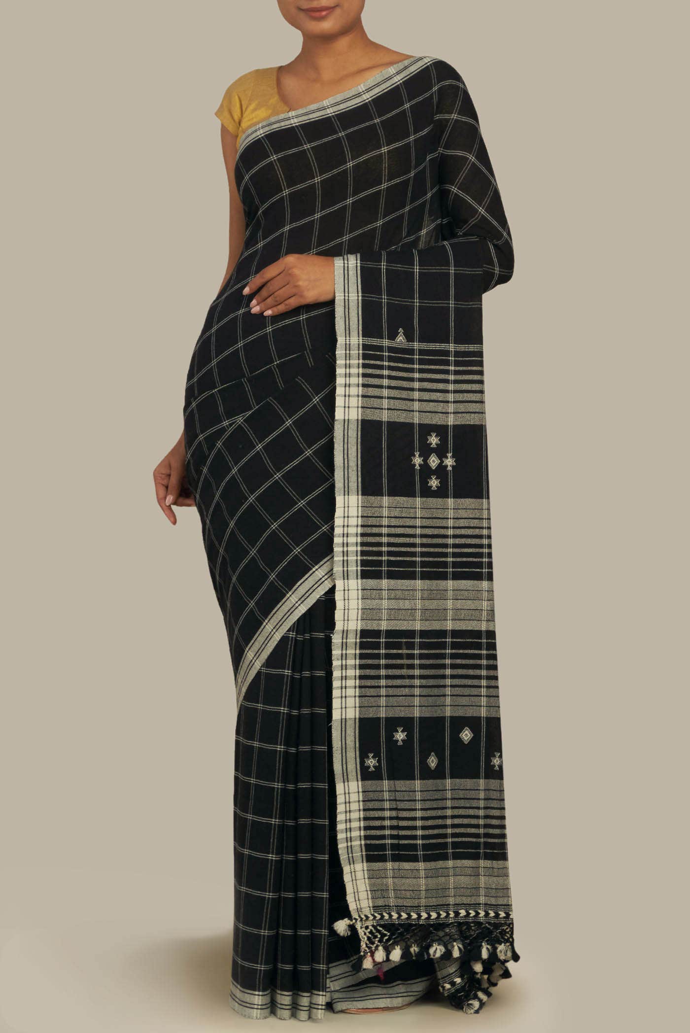 Black Bengal Cotton Saree